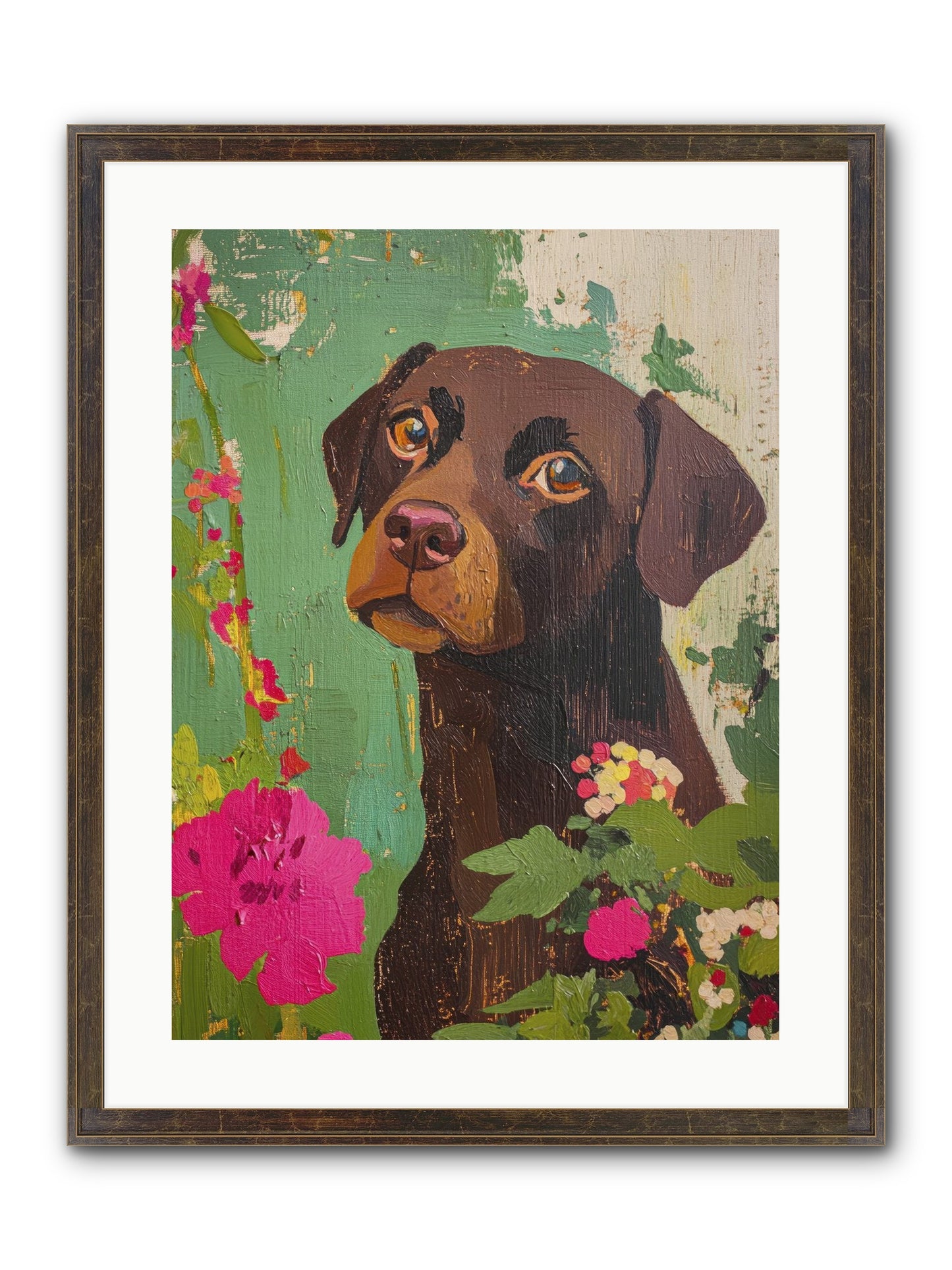 Puddingface Framed Print - Slimwoods Black/Gold 18x24