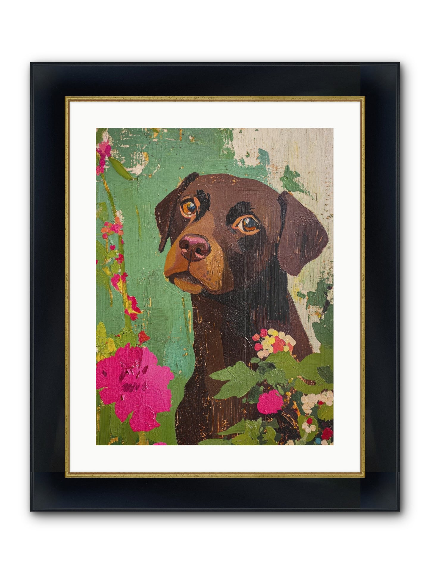 Puddingface Framed Print - Wide Black w/Gold 18x24