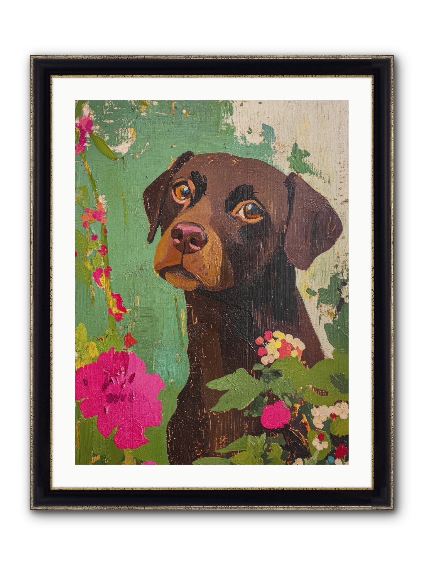 Puddingface Framed Print - Black & Gold 24x32