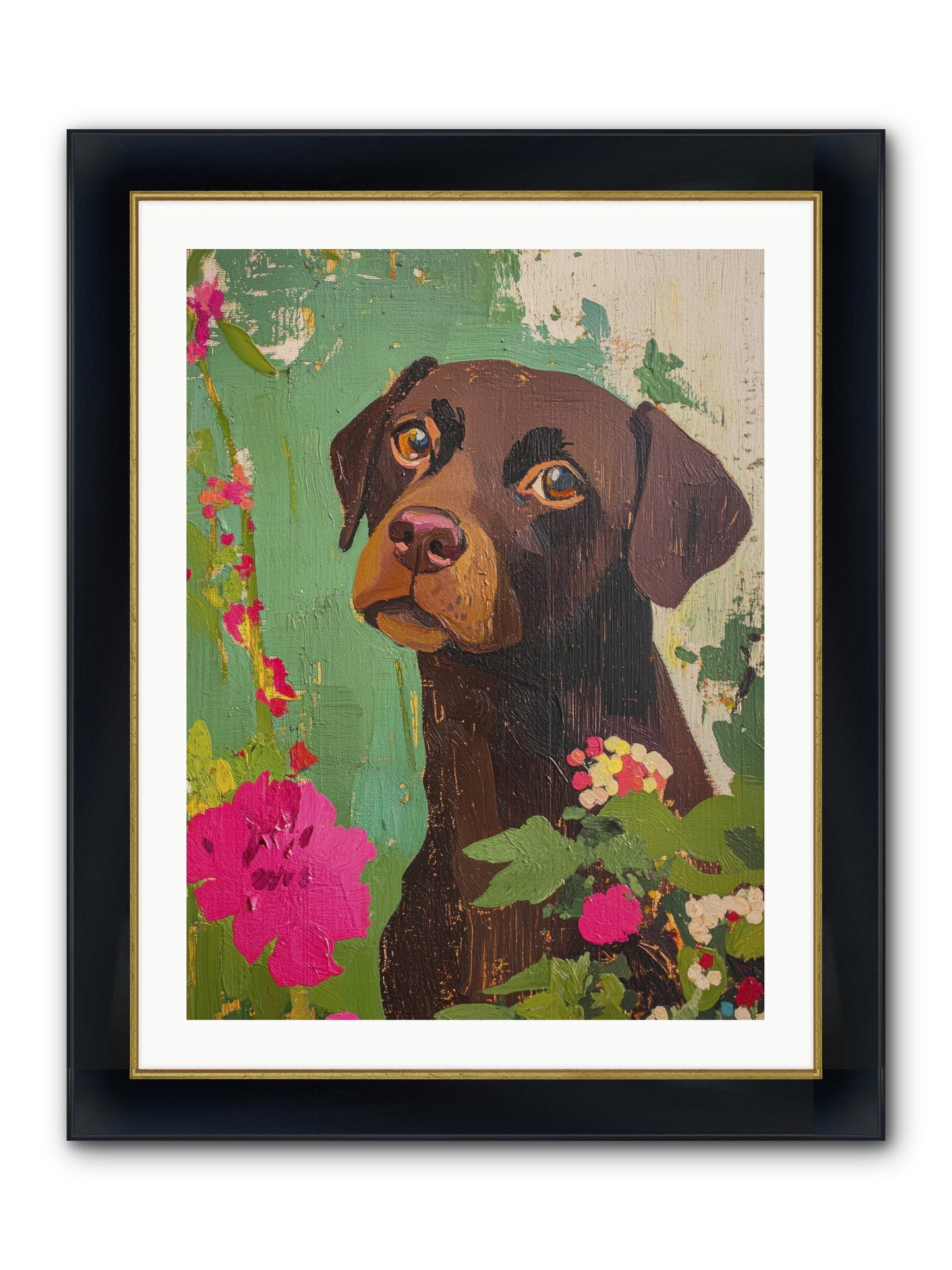 Puddingface Framed Print - Wide Black w/Gold 24x32