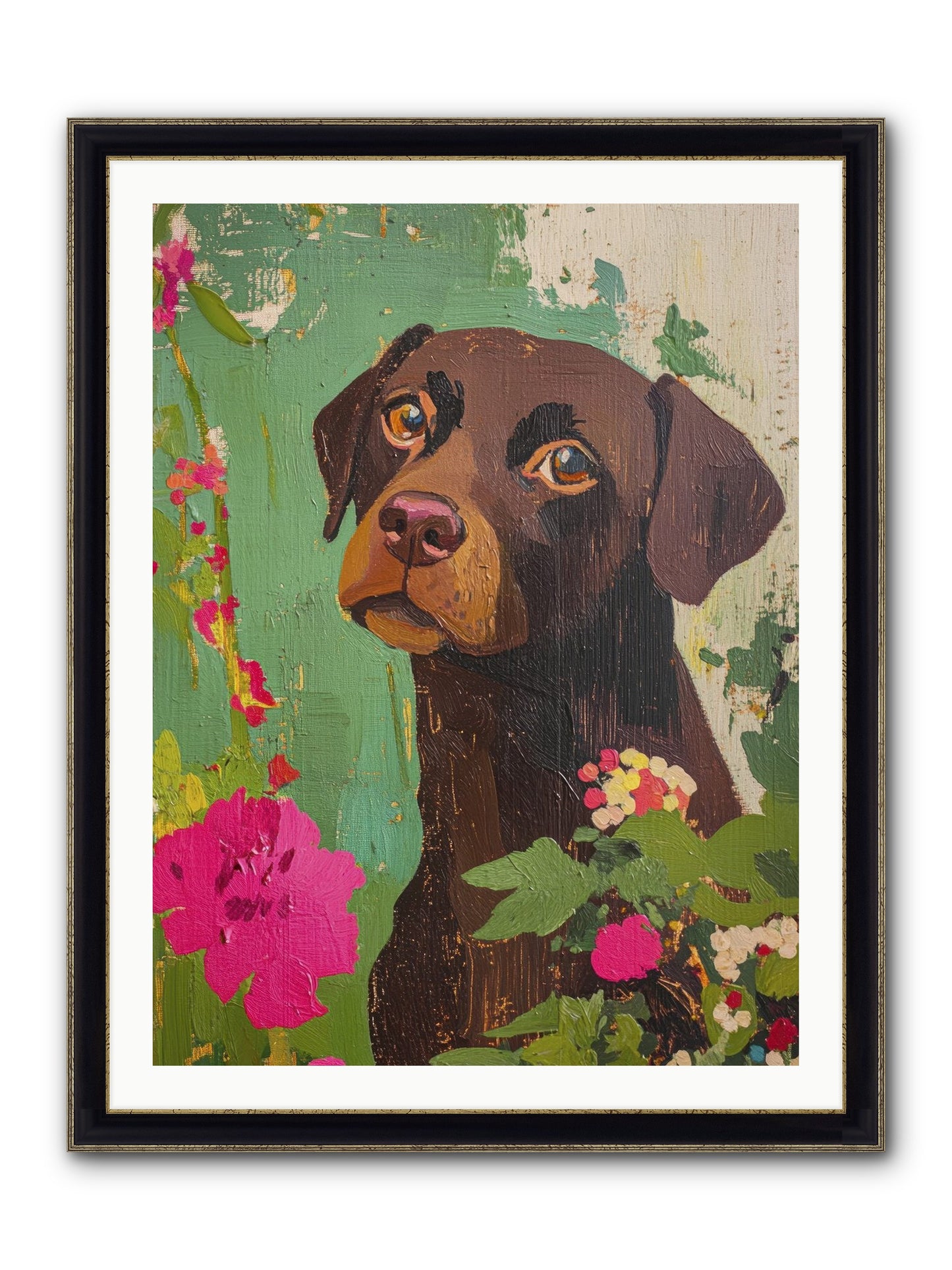 Puddingface Framed Print - Black & Gold 30x40
