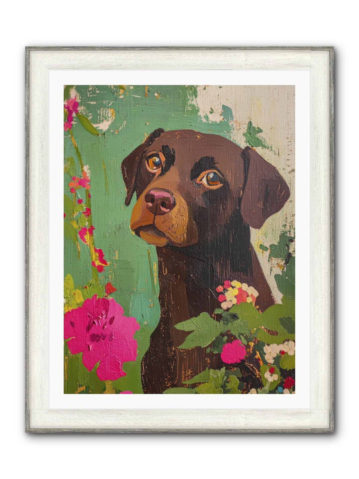 Puddingface Framed Print - Driftwood White 30x40