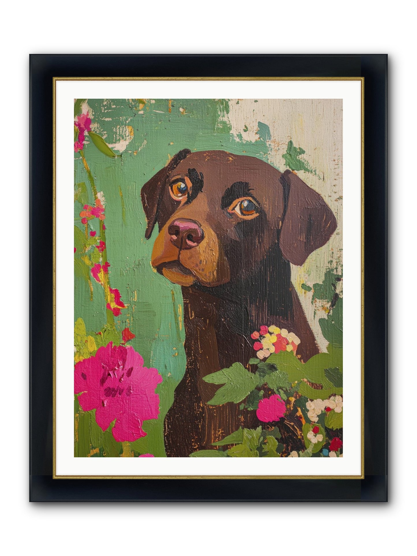 Puddingface Framed Print - Wide Black w/Gold 30x40