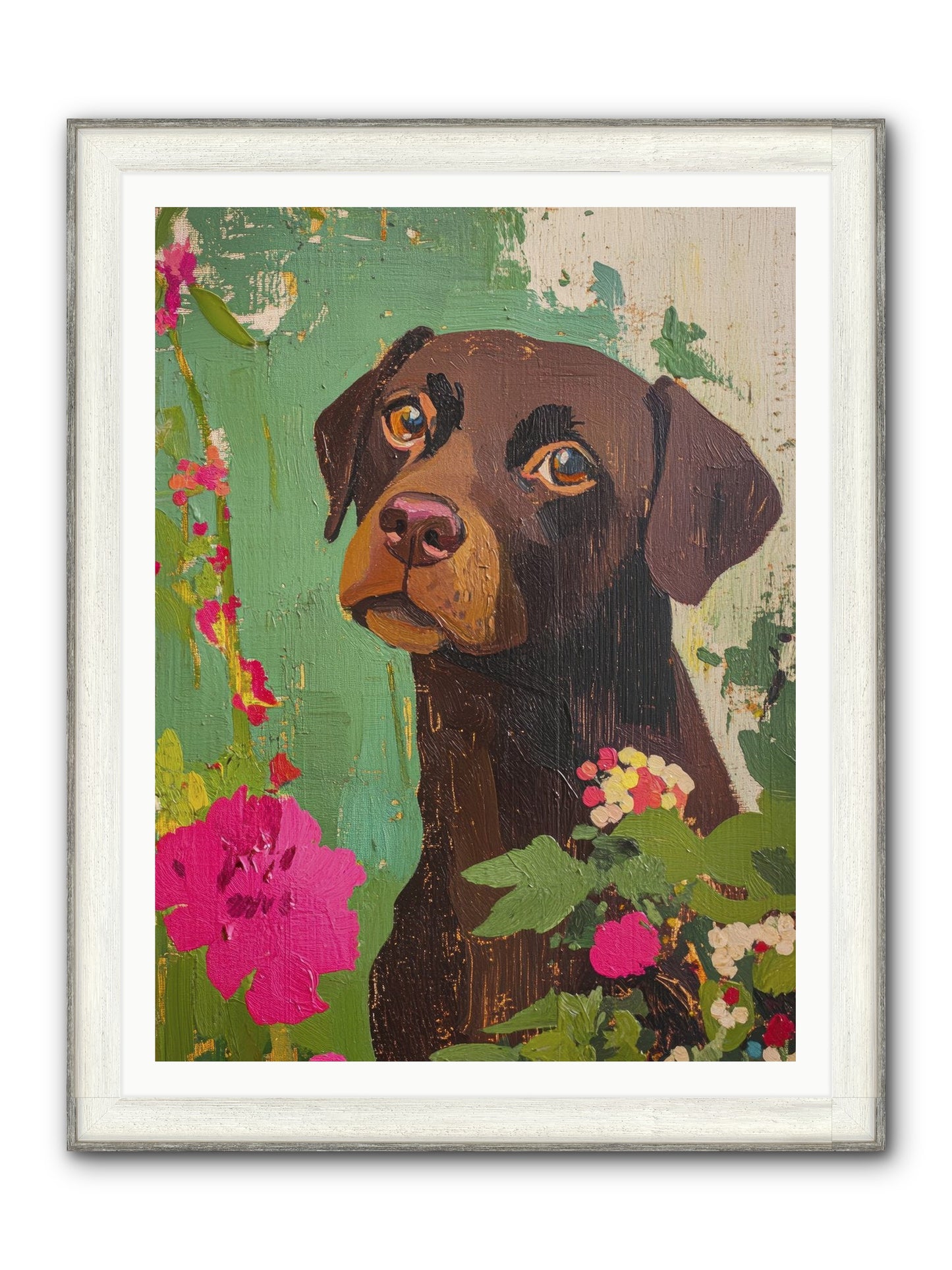 Puddingface Framed Print - Driftwood White 36x48