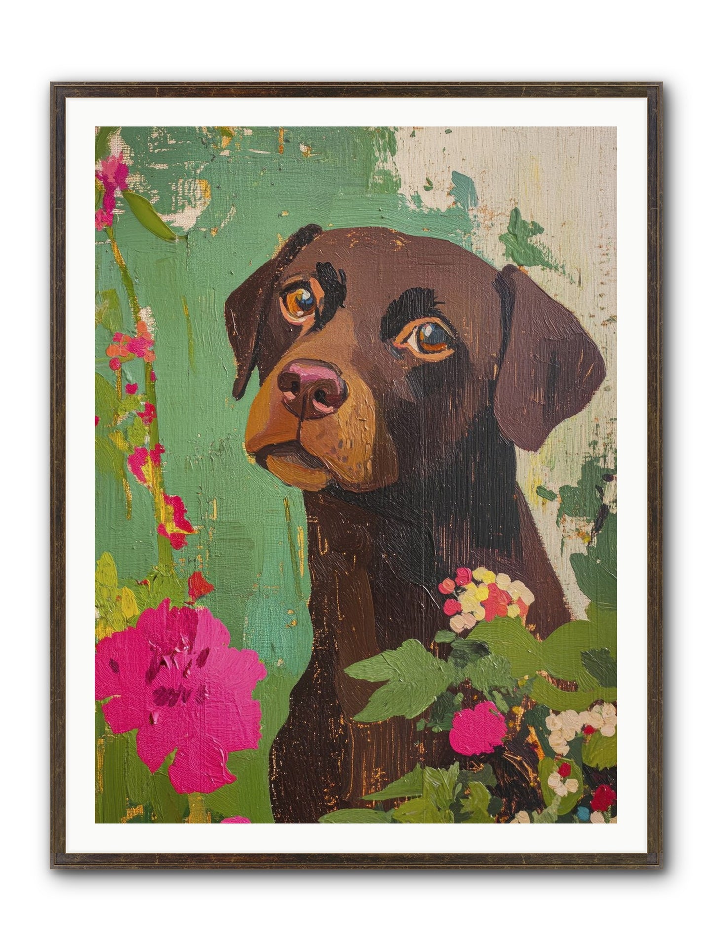 Puddingface Framed Print - Slimwoods Black/Gold 36x48