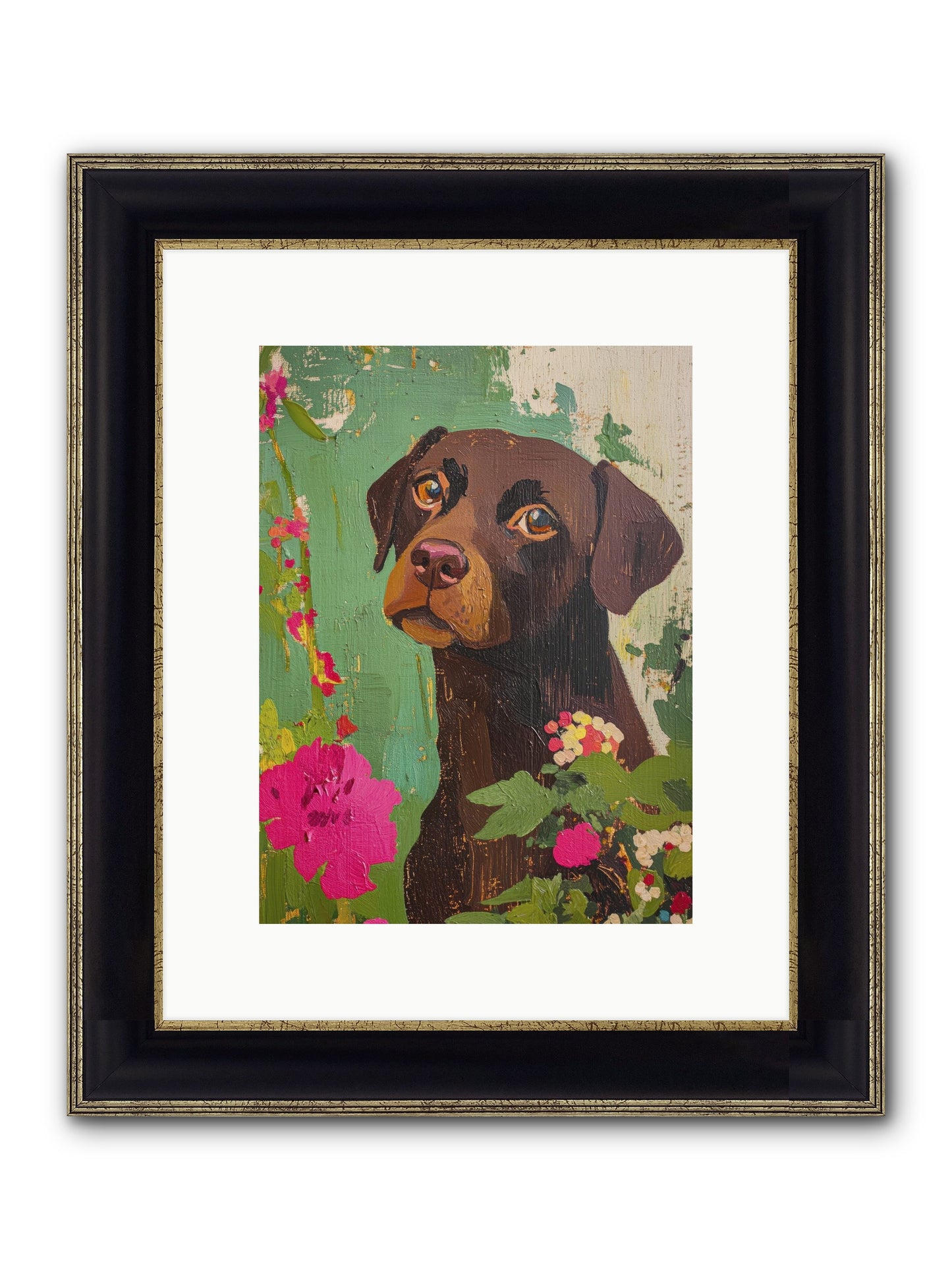 Puddingface Framed Print - Black & Gold 9x12
