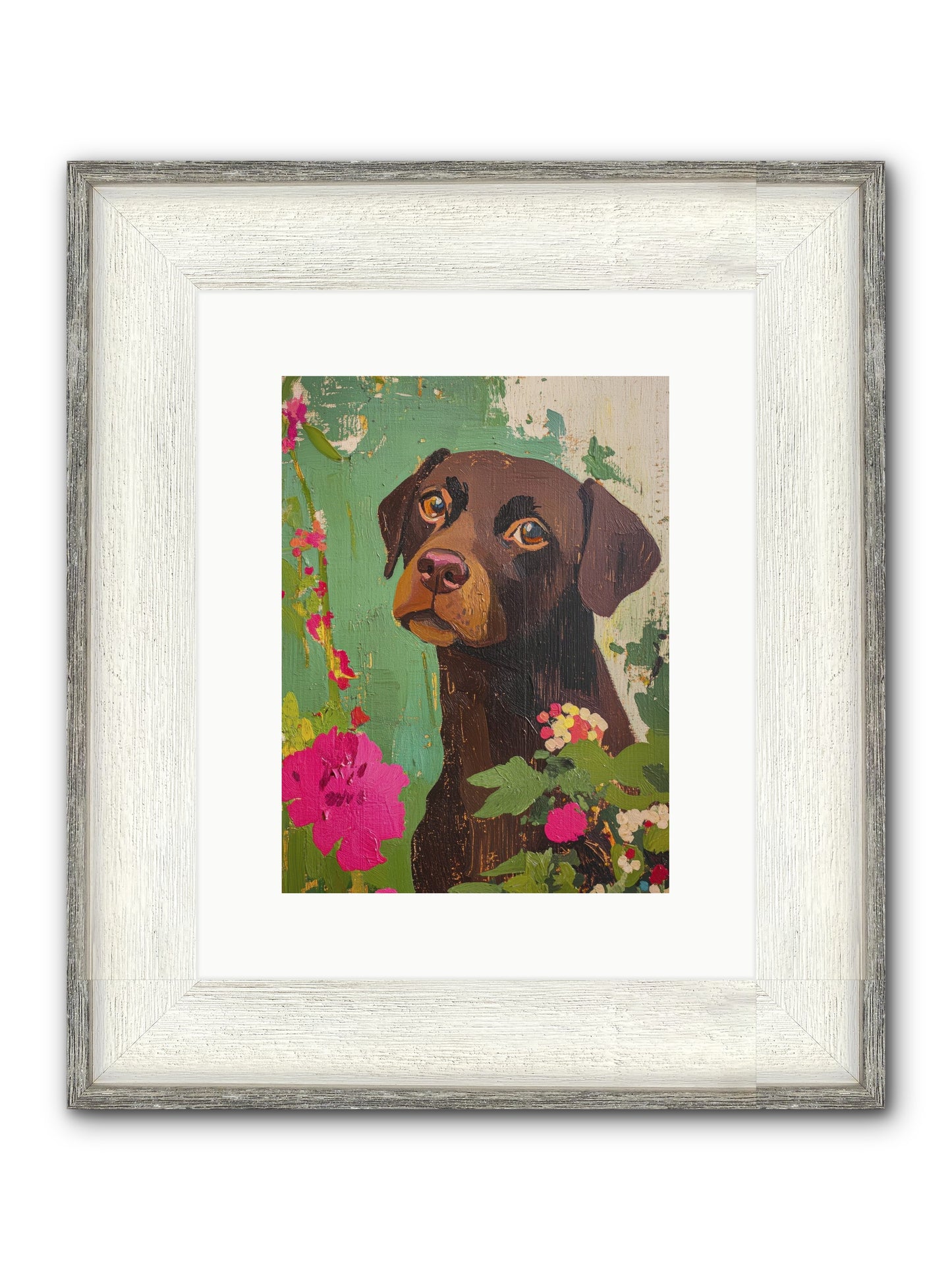 Puddingface Framed Print - Driftwood White 9x12