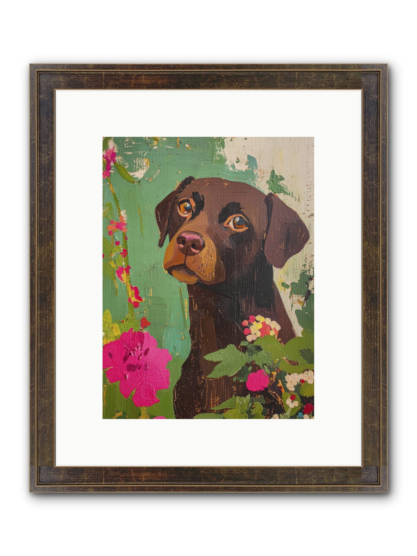 Puddingface Framed Print - Slimwoods Black/Gold 9x12