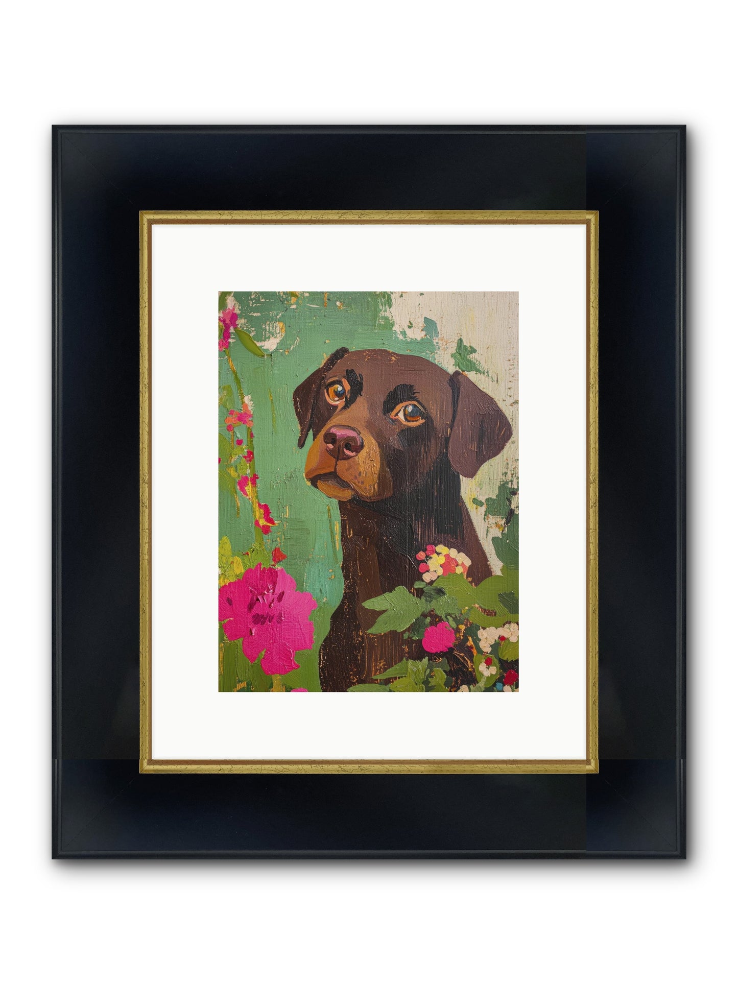 Puddingface Framed Print - Wide Black w/Gold 9x12