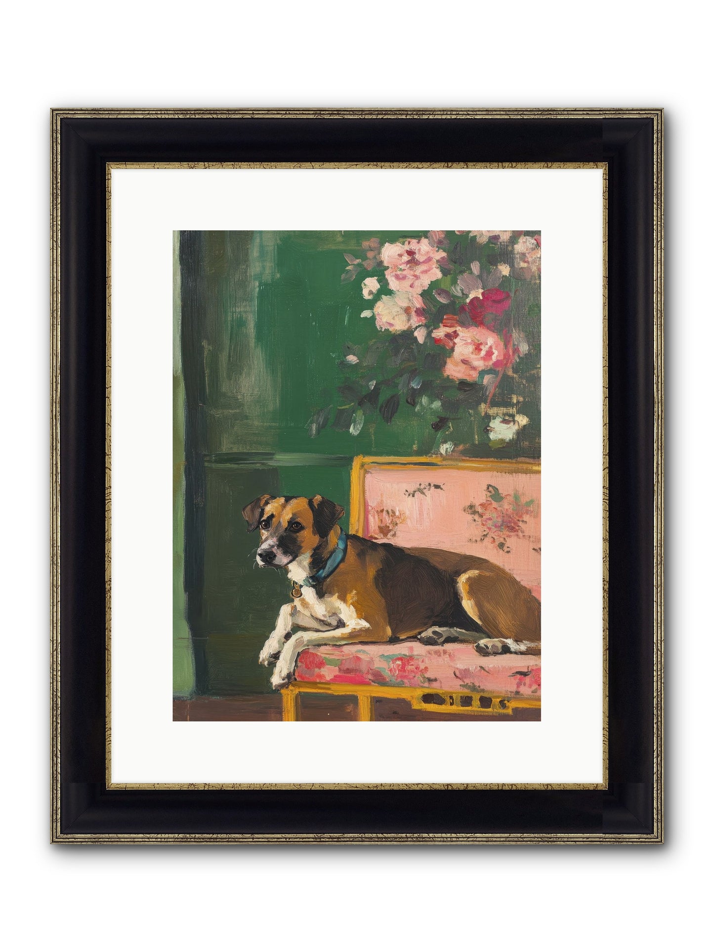 Puddingpaws Framed Print - Black & Gold 12x16