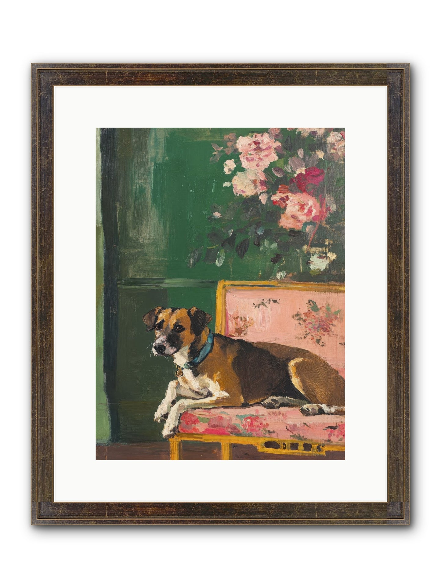 Puddingpaws Framed Print - Slimwoods Black/Gold 12x16