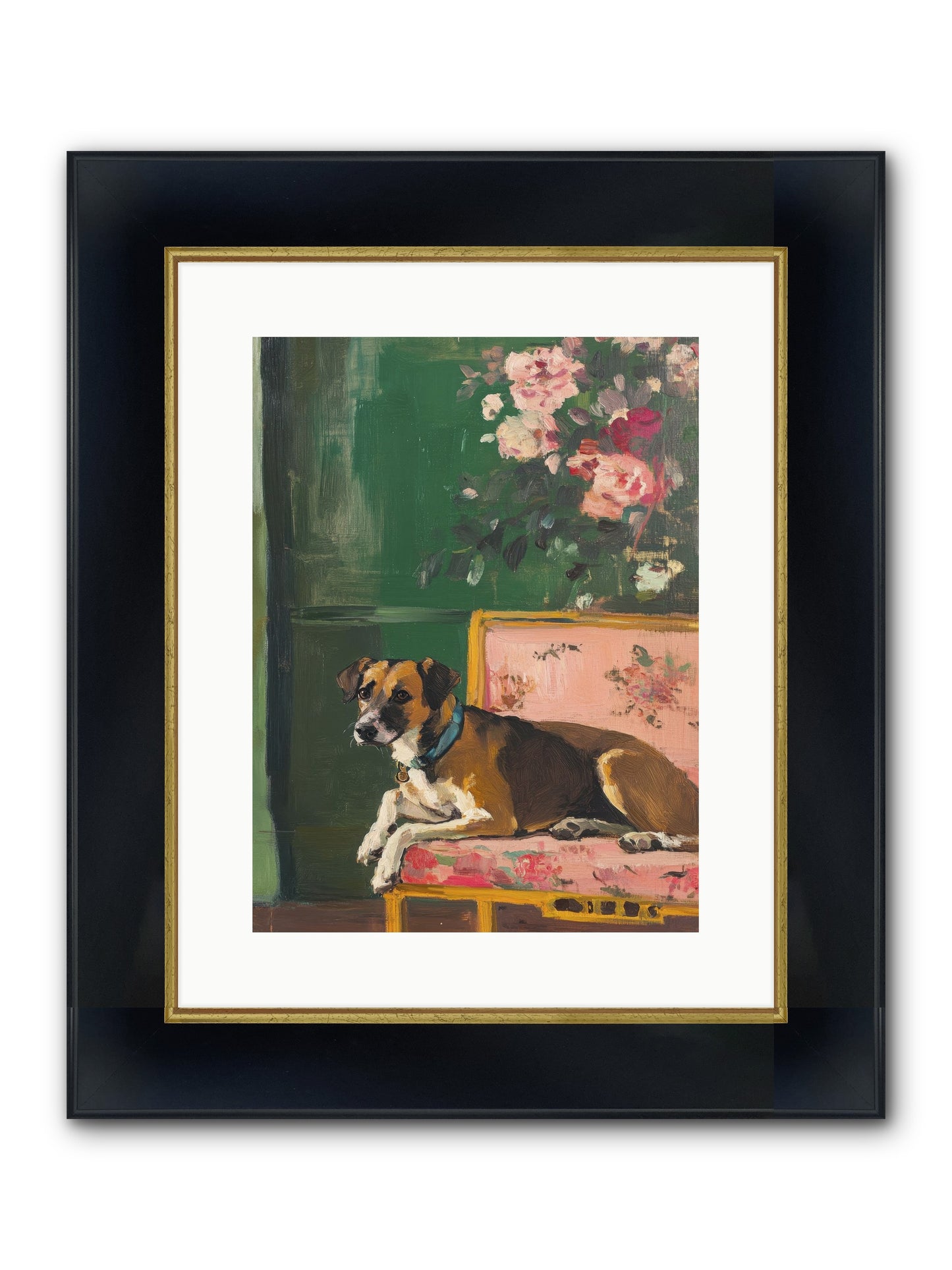 Puddingpaws Framed Print - Wide Black w/Gold 12x16