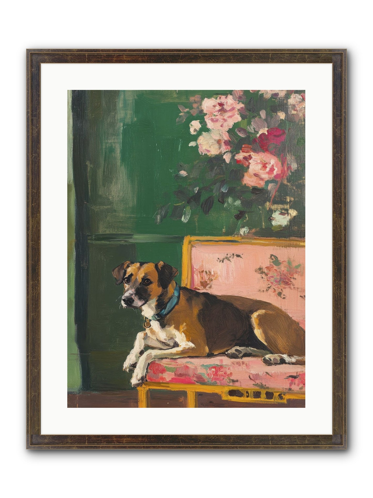 Puddingpaws Framed Print - Slimwoods Black/Gold 18x24
