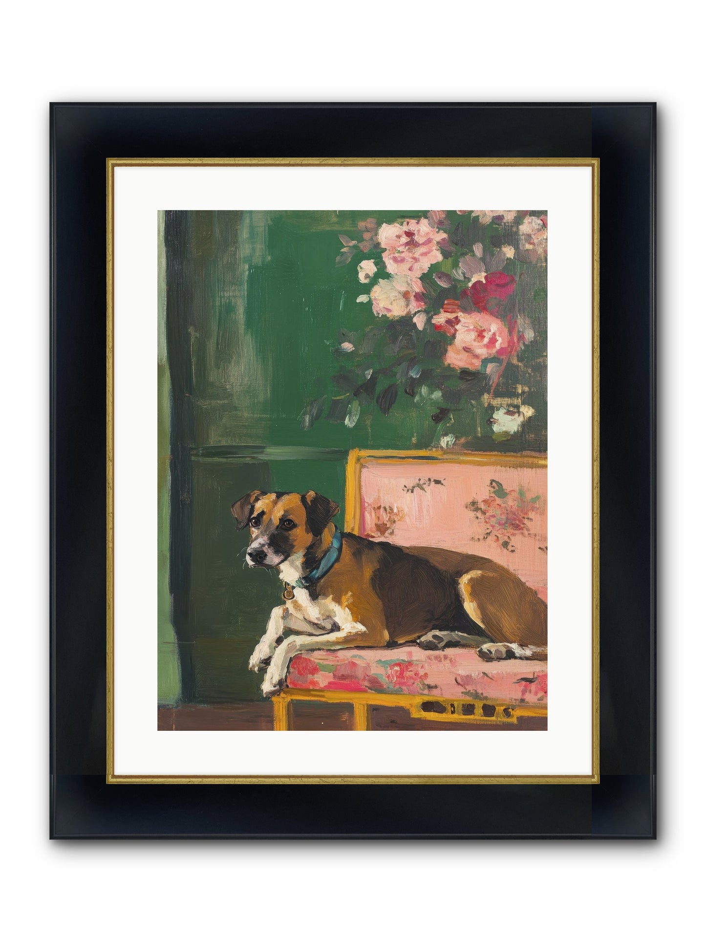 Puddingpaws Framed Print - Wide Black w/Gold 18x24