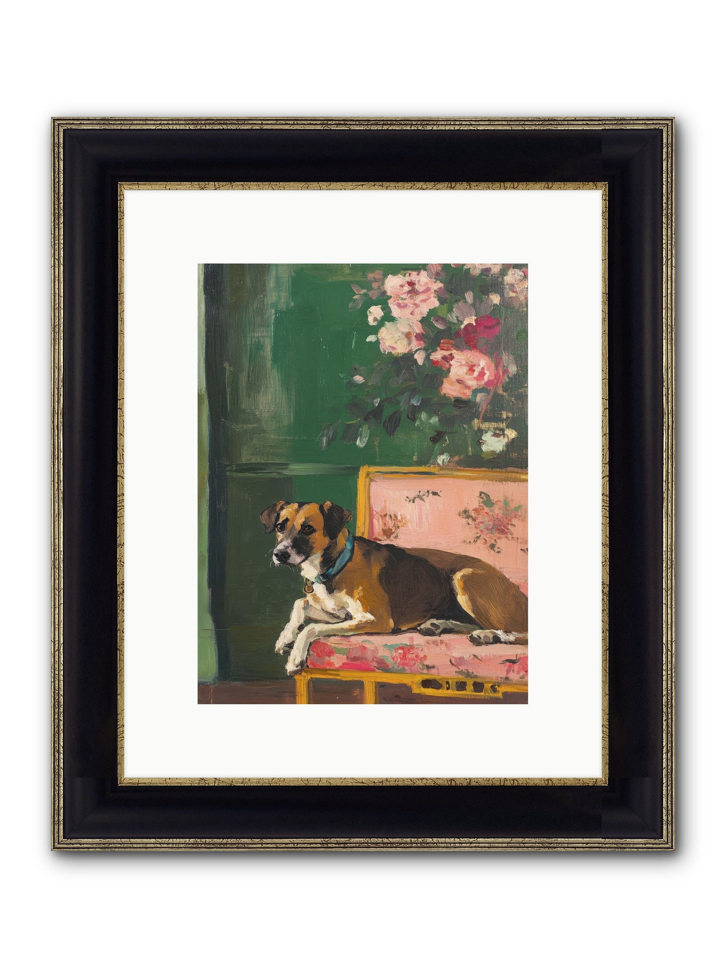 Puddingpaws Framed Print - Black & Gold 9x12