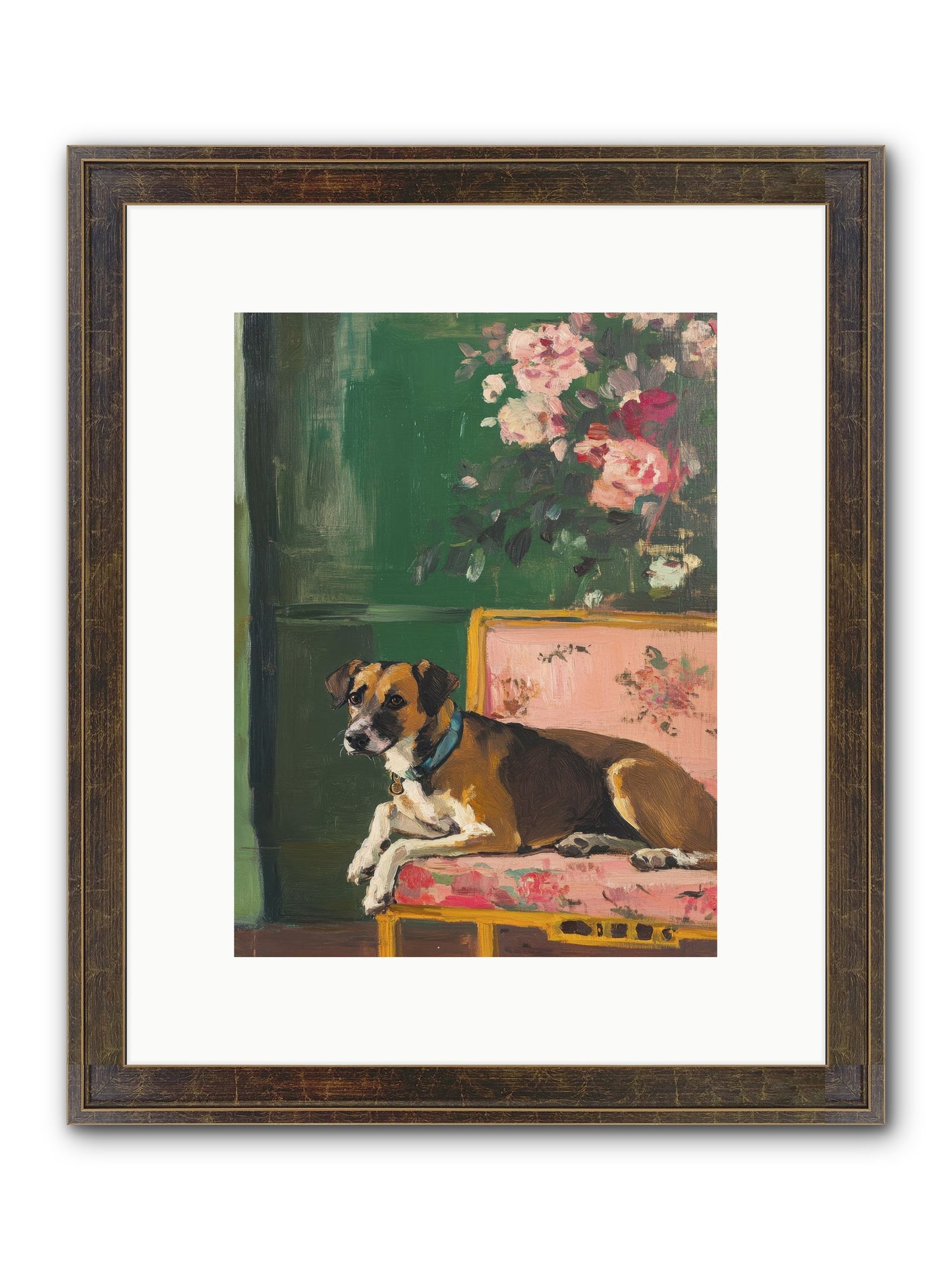 Puddingpaws Framed Print - Slimwoods Black/Gold 9x12