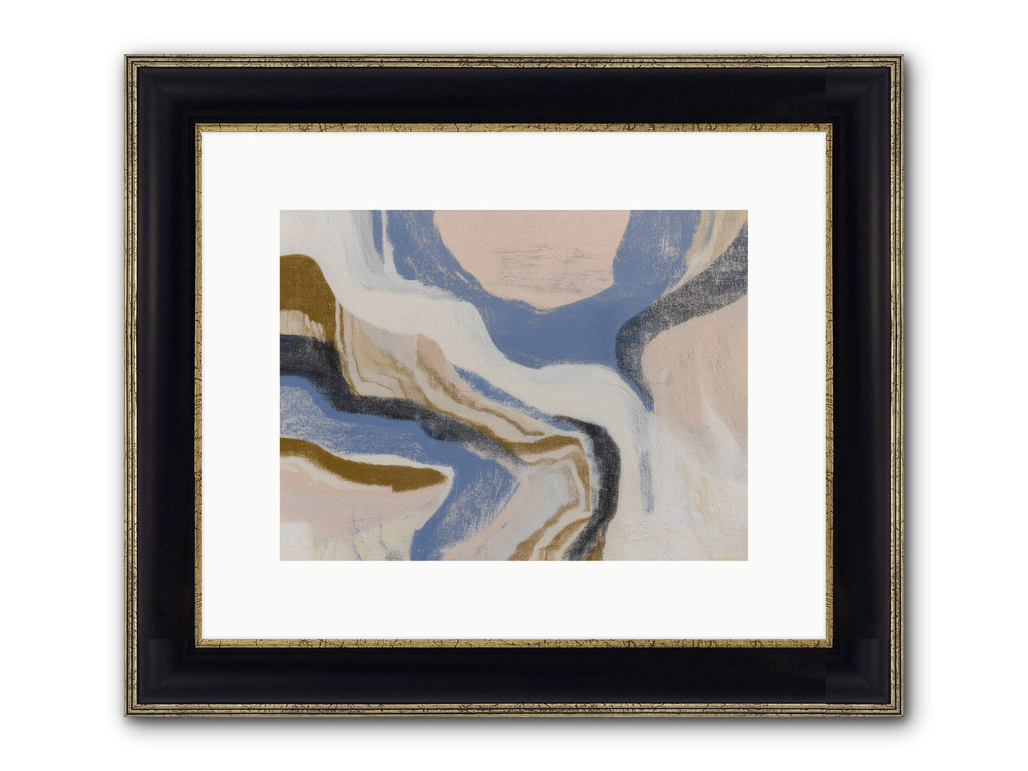 Pulse Ridge No.1 Framed Print - Black & Gold 12x9