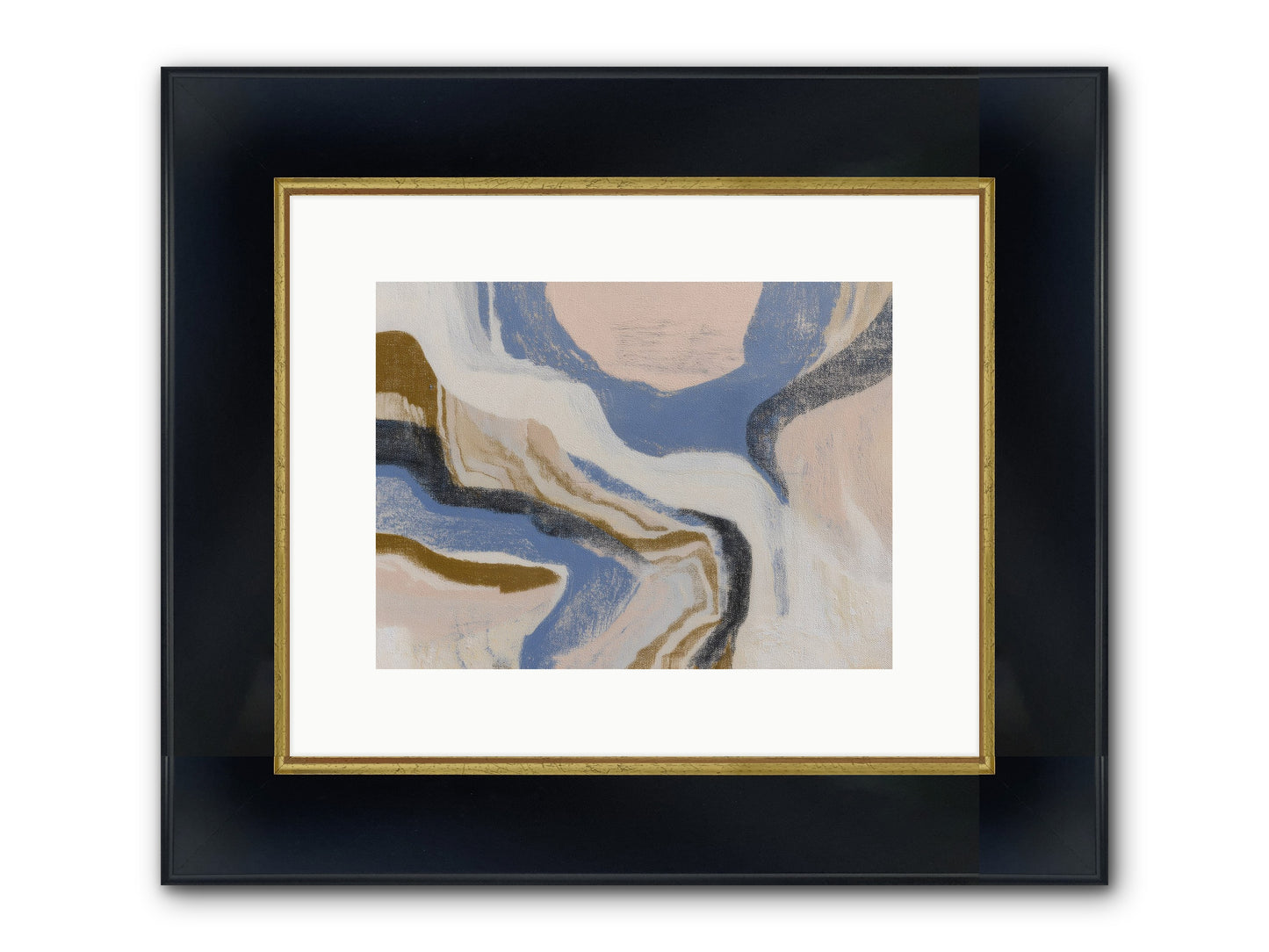 Pulse Ridge No.1 Framed Print - Wide Black w/Gold 12x9
