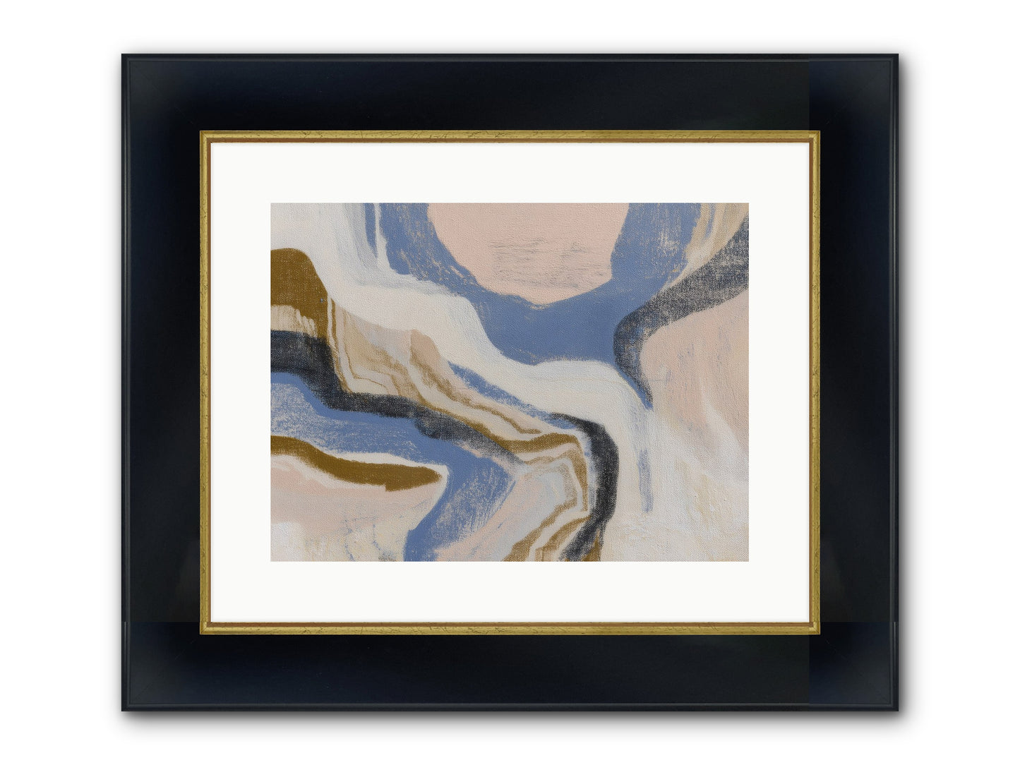 Pulse Ridge No.1 Framed Print - Wide Black w/Gold 16x12