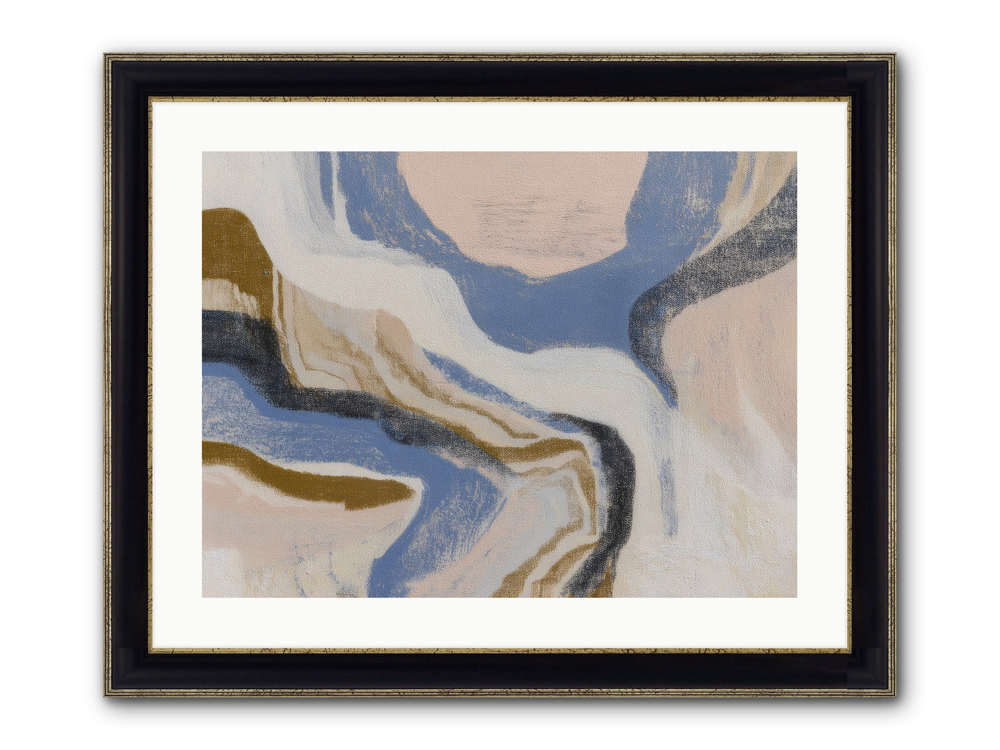 Pulse Ridge No.1 Framed Print - Black & Gold 24x18