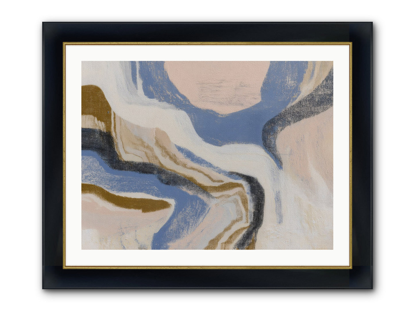 Pulse Ridge No.1 Framed Print - Wide Black w/Gold 32x24