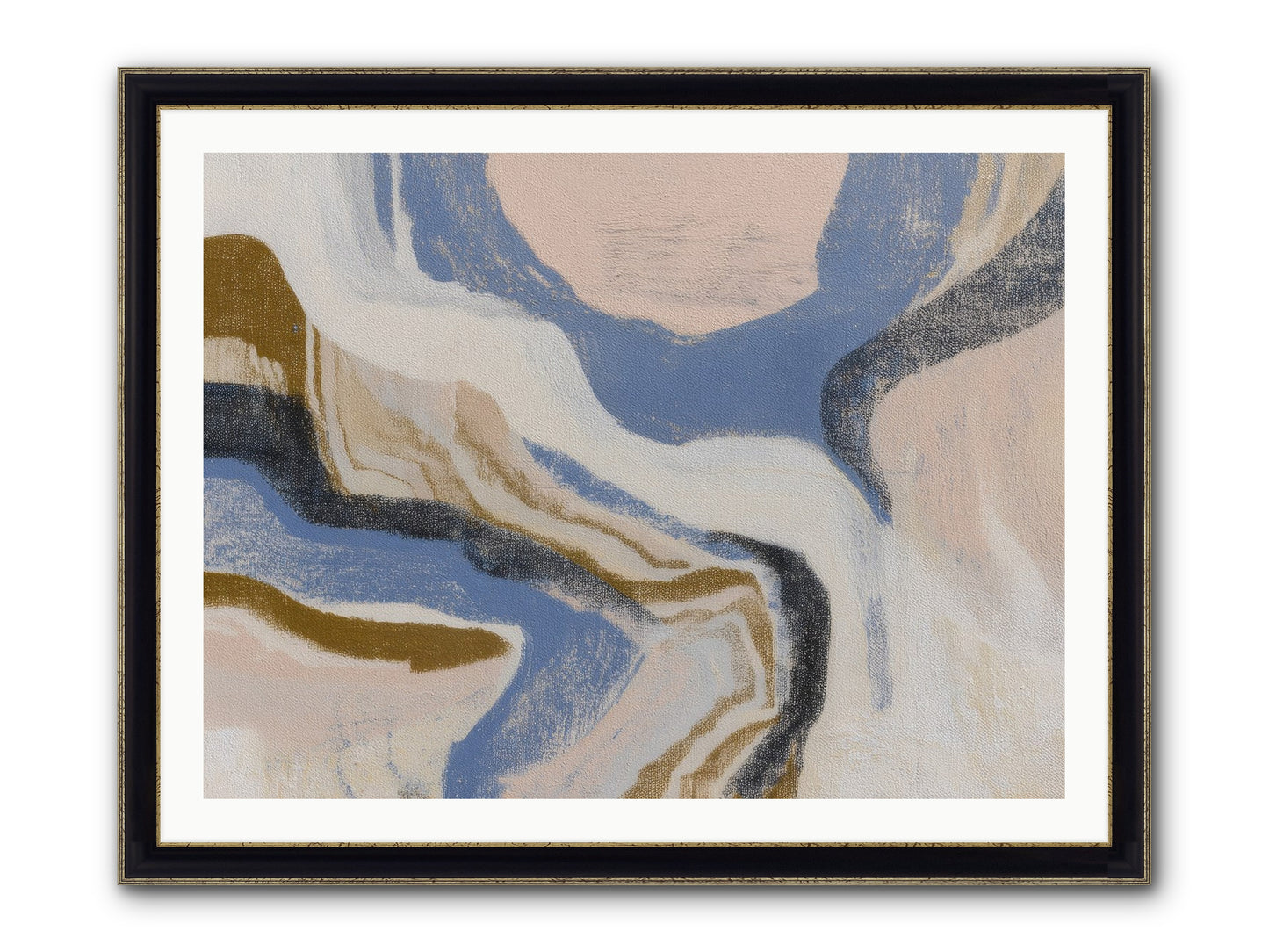 Pulse Ridge No.1 Framed Print - Black & Gold 40x30