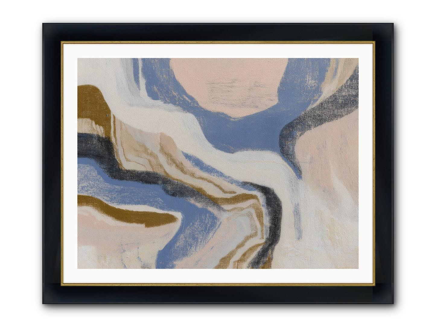 Pulse Ridge No.1 Framed Print - Wide Black w/Gold 40x30