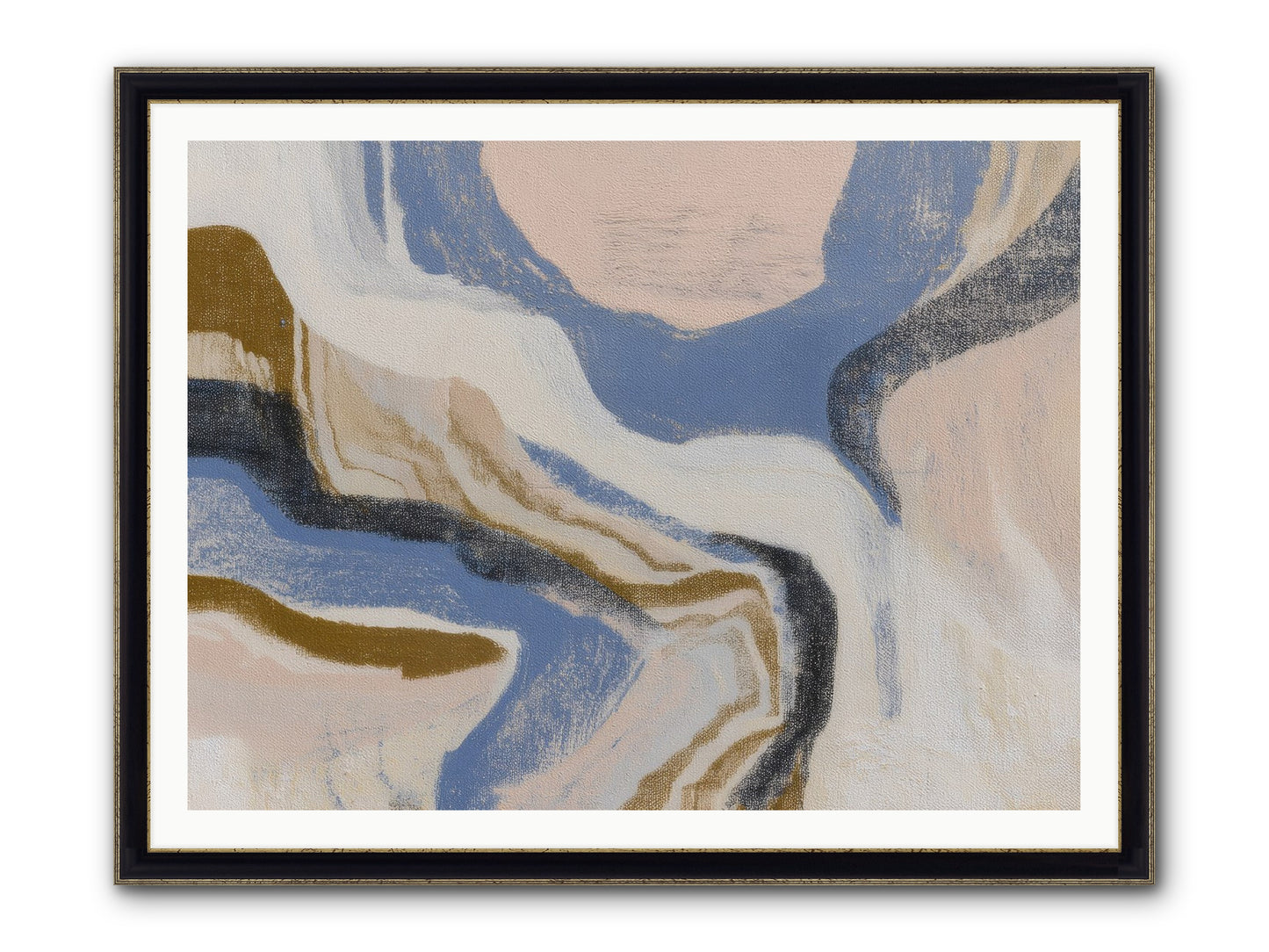 Pulse Ridge No.1 Framed Print - Black & Gold 48x36