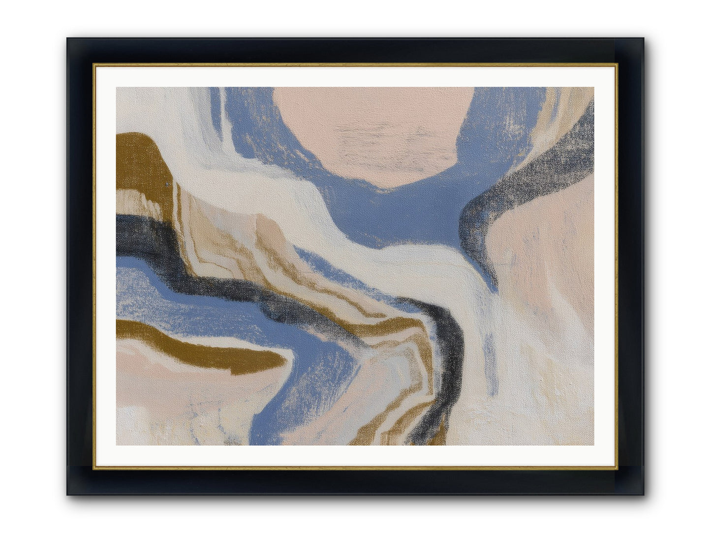 Pulse Ridge No.1 Framed Print - Wide Black w/Gold 48x36
