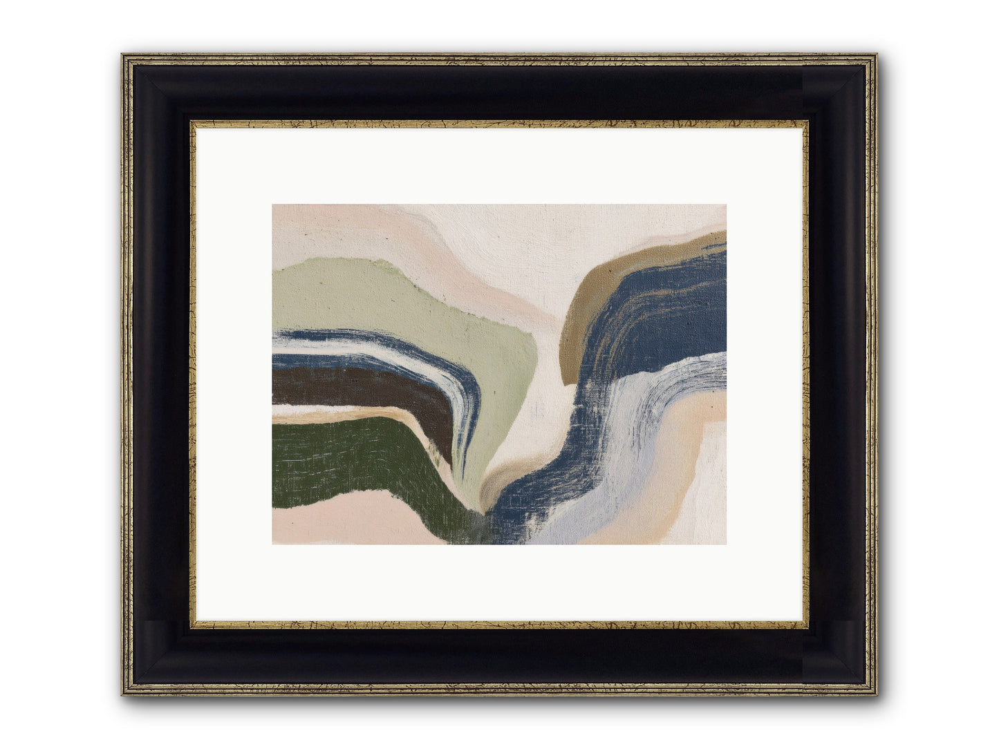Pulse Ridge No.2 Framed Print - Black & Gold 12x9