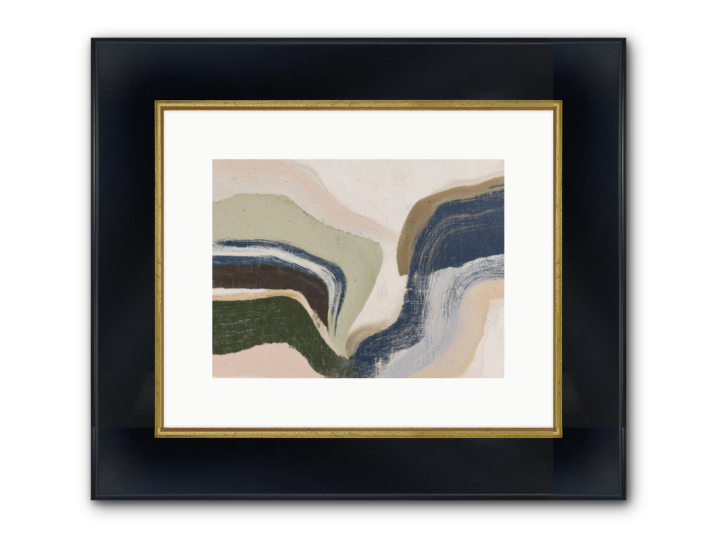 Pulse Ridge No.2 Framed Print - Wide Black w/Gold 12x9