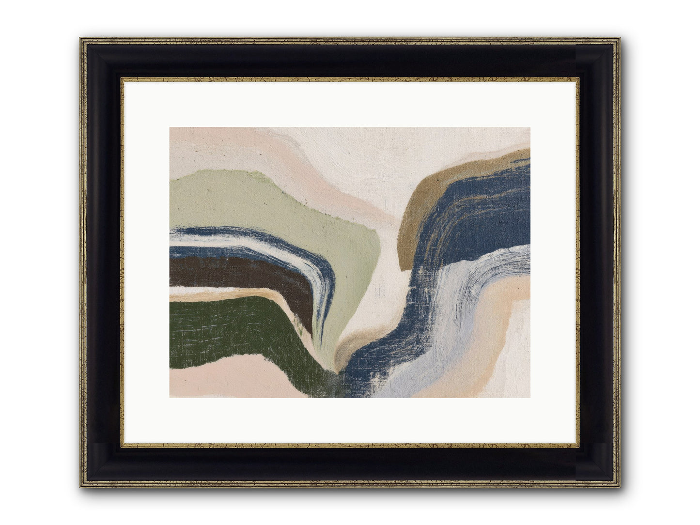 Pulse Ridge No.2 Framed Print - Black & Gold 16x12
