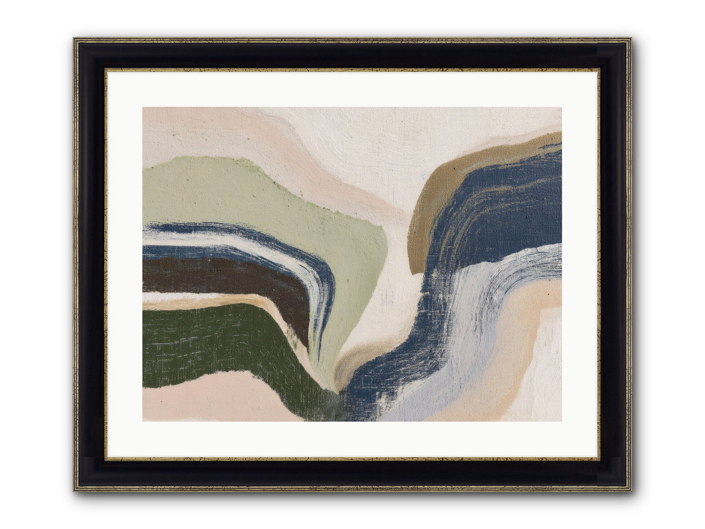 Pulse Ridge No.2 Framed Print - Black & Gold 24x18