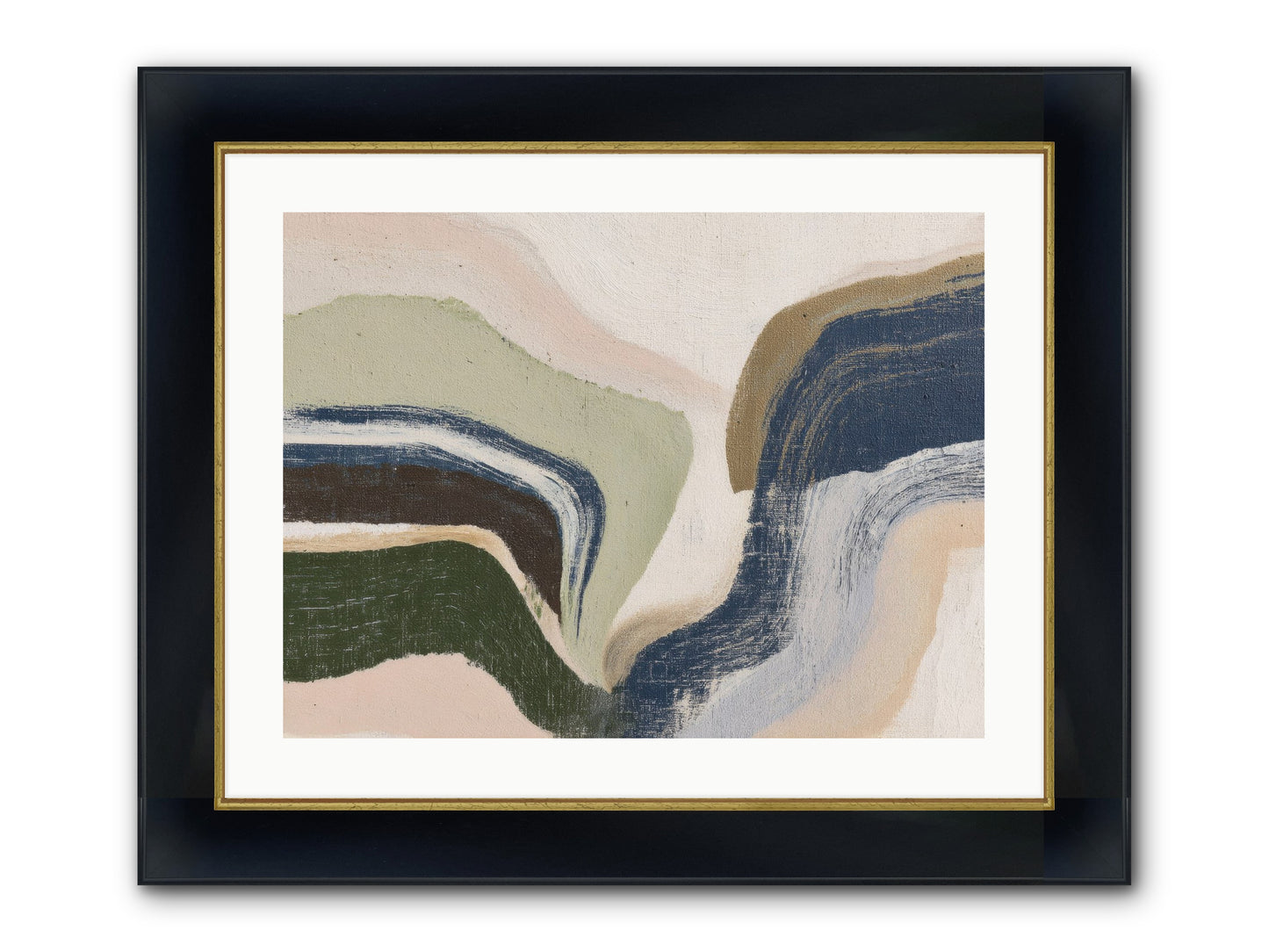 Pulse Ridge No.2 Framed Print - Wide Black w/Gold 24x18