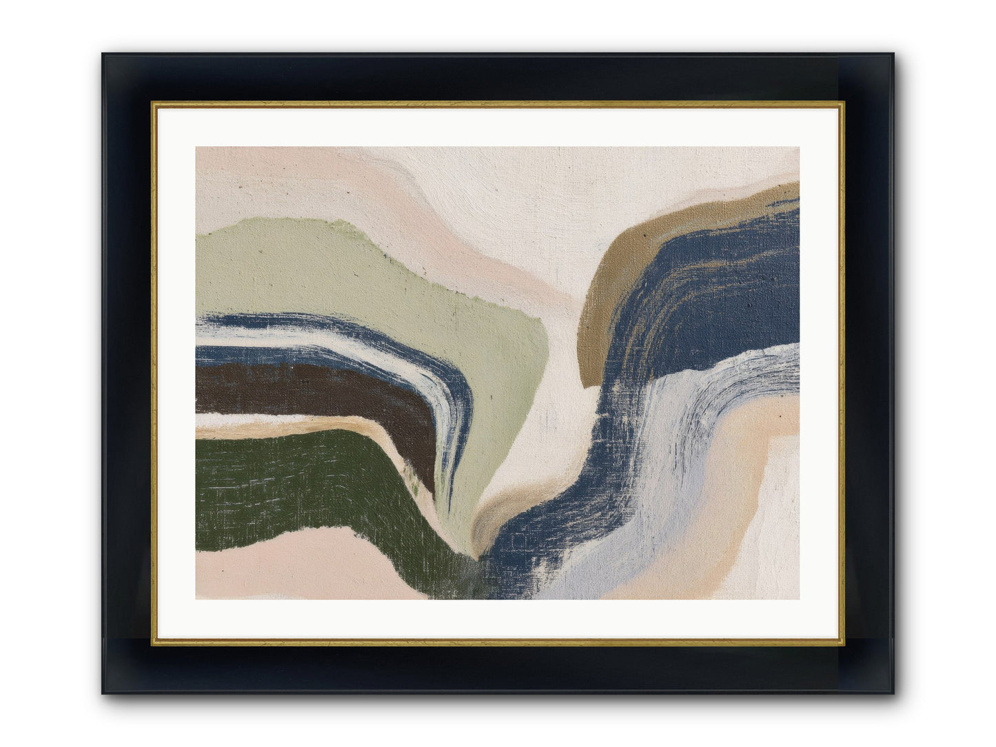 Pulse Ridge No.2 Framed Print - Wide Black w/Gold 32x24