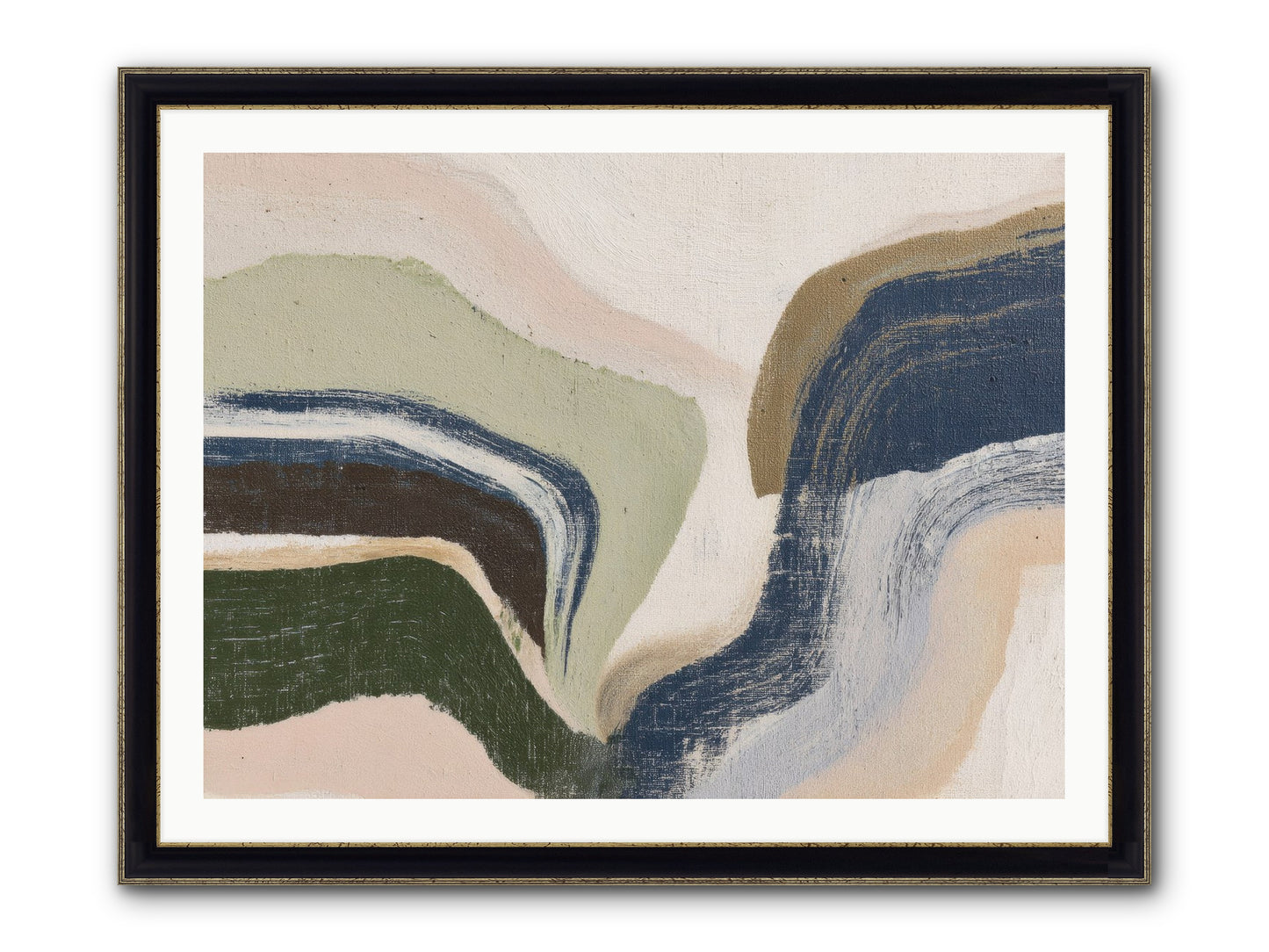 Pulse Ridge No.2 Framed Print - Black & Gold 40x30