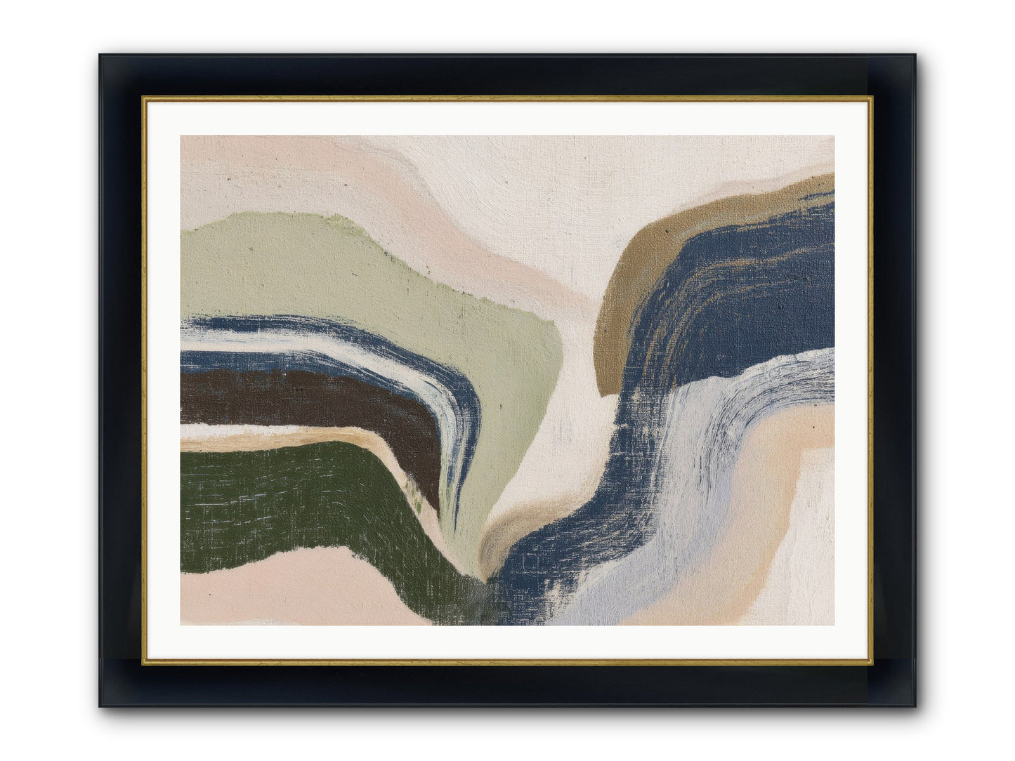 Pulse Ridge No.2 Framed Print - Wide Black w/Gold 40x30