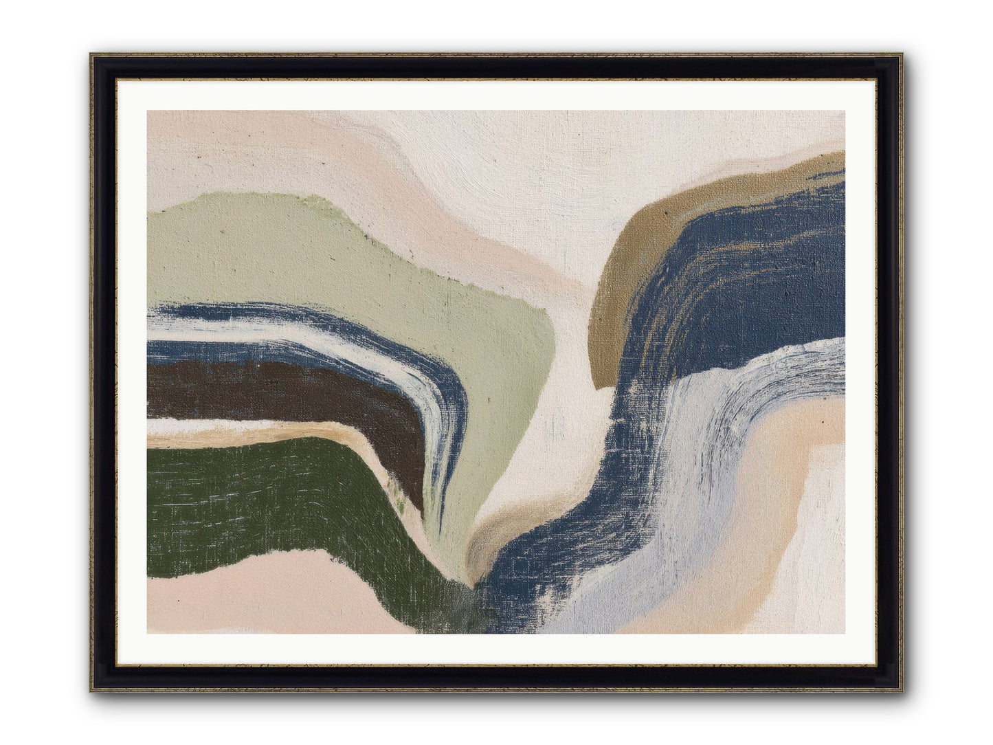 Pulse Ridge No.2 Framed Print - Black & Gold 48x36