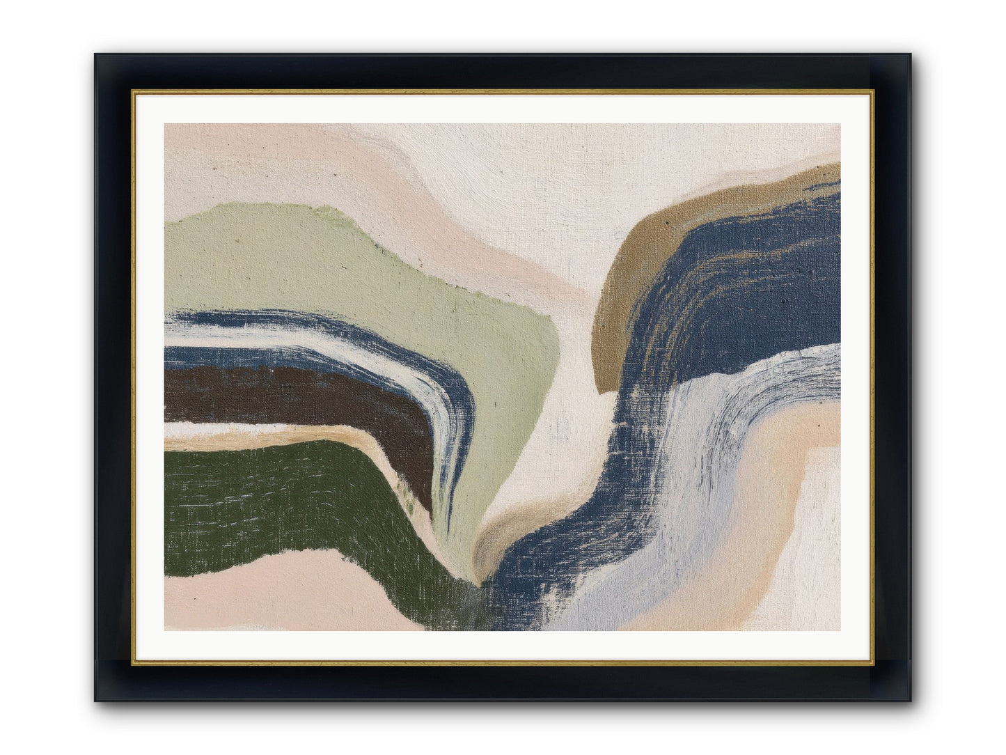 Pulse Ridge No.2 Framed Print - Wide Black w/Gold 48x36