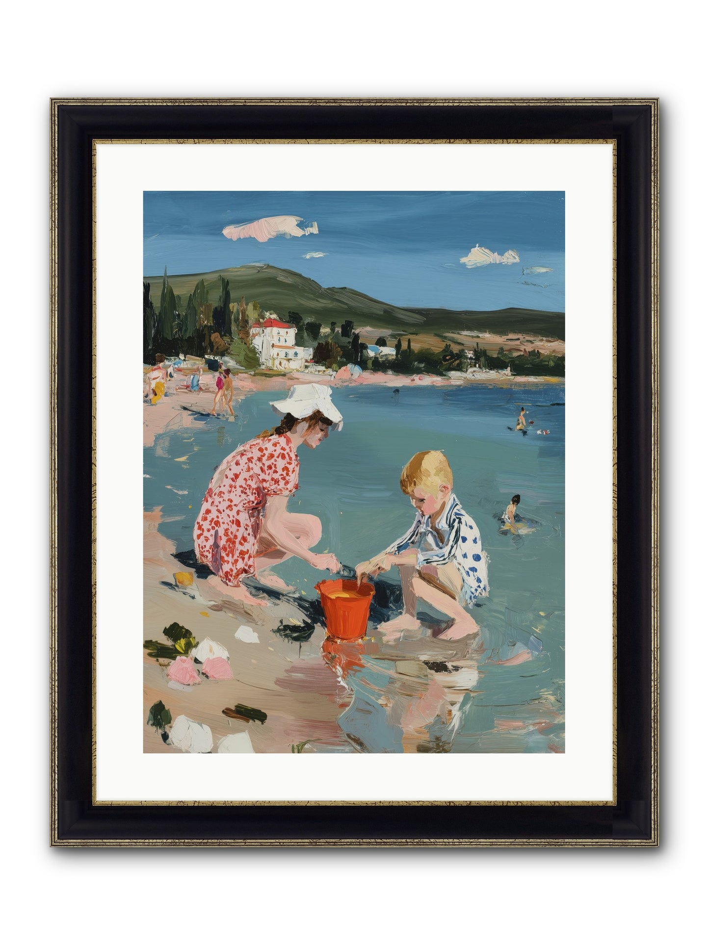 Pure Bliss Framed Print - Black & Gold 18x24