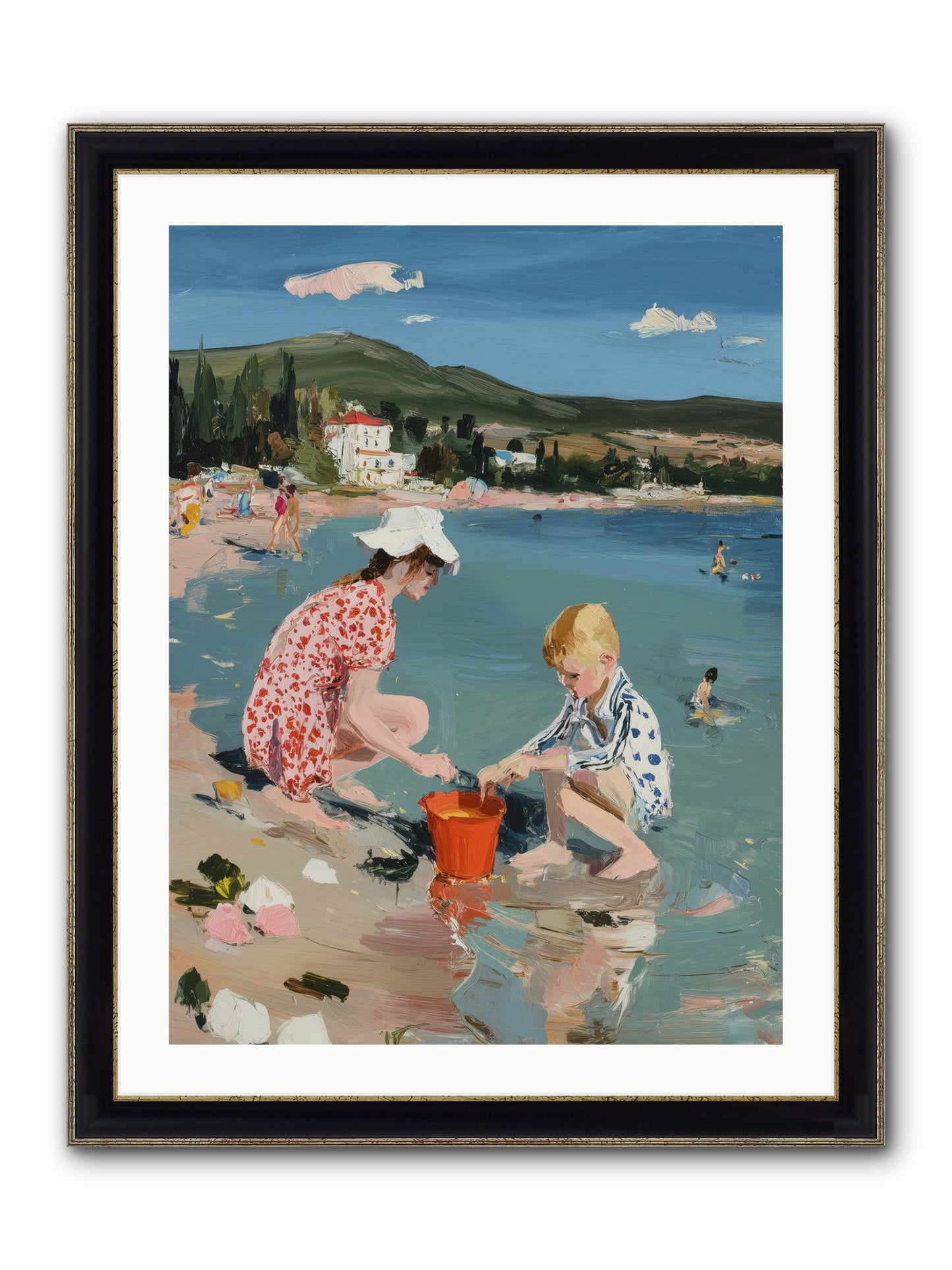 Pure Bliss Framed Print - Black & Gold 24x32