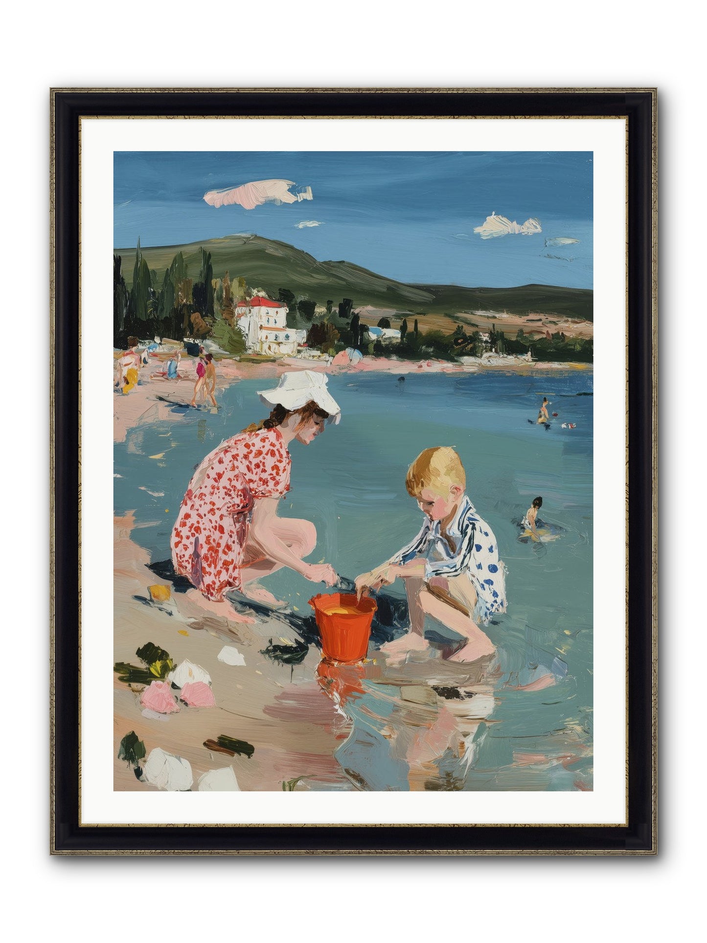 Pure Bliss Framed Print - Black & Gold 30x40