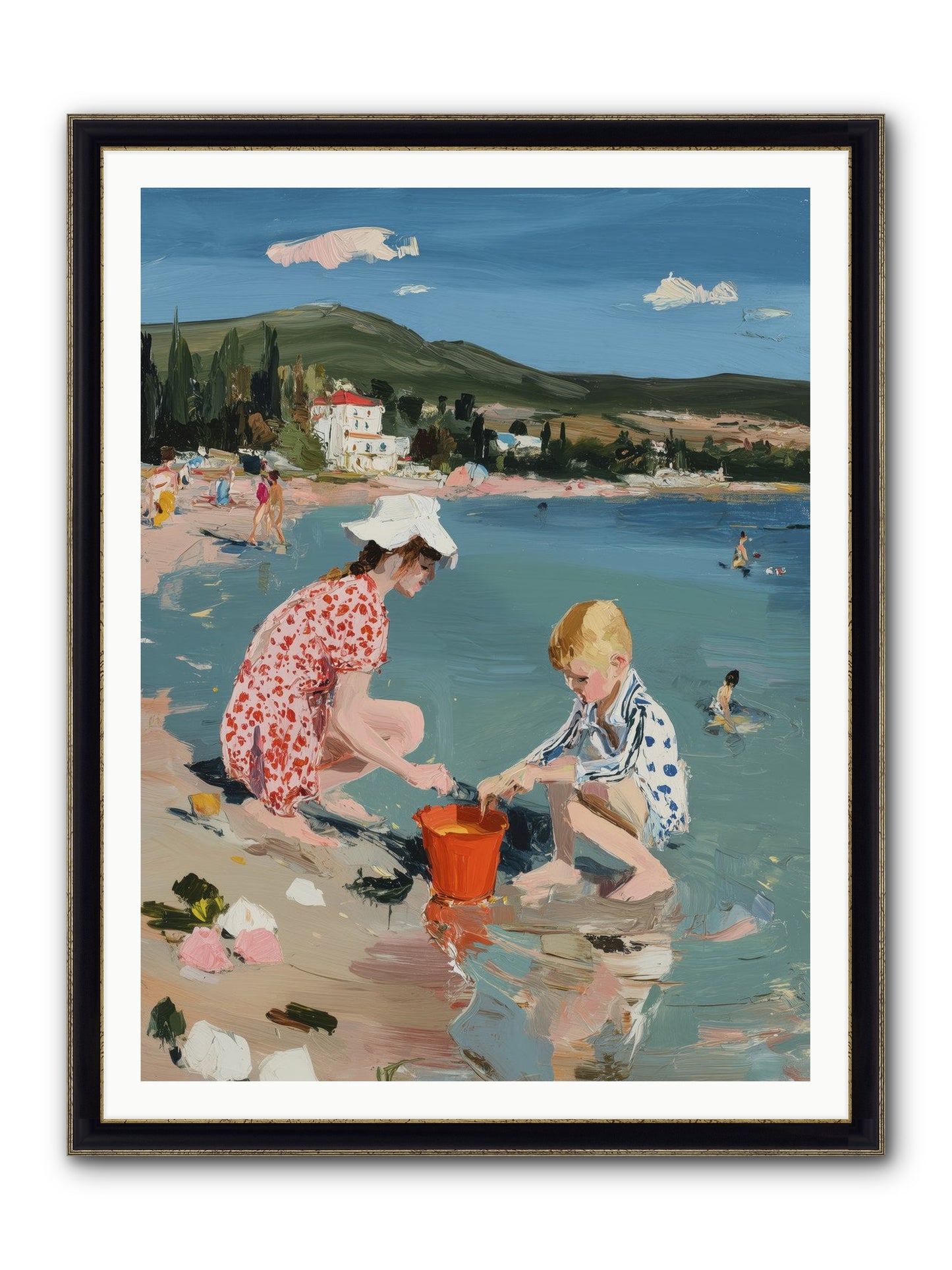 Pure Bliss Framed Print - Black & Gold 36x48