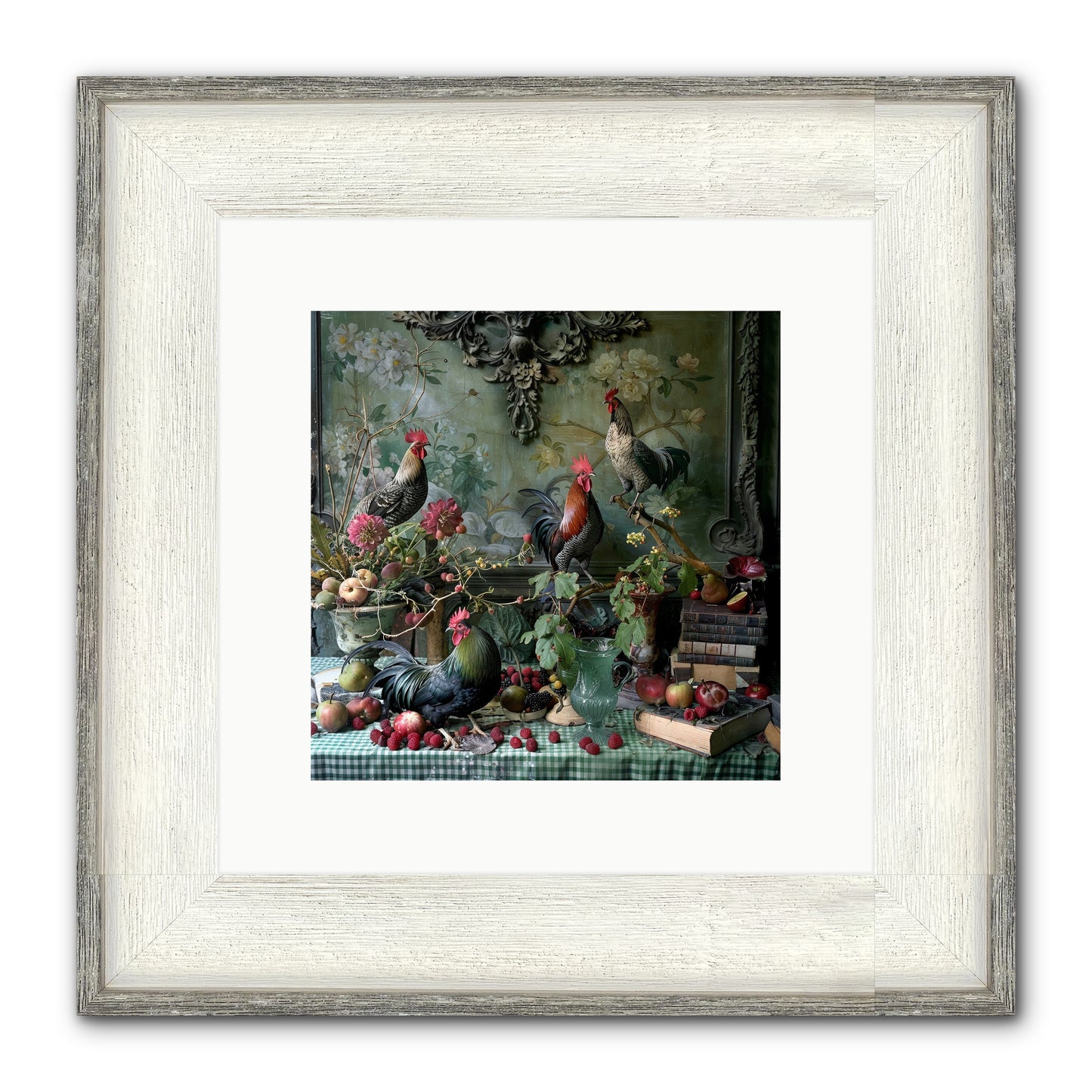 Quaint Roosts Of Reverie Framed Print - Driftwood White 10x10