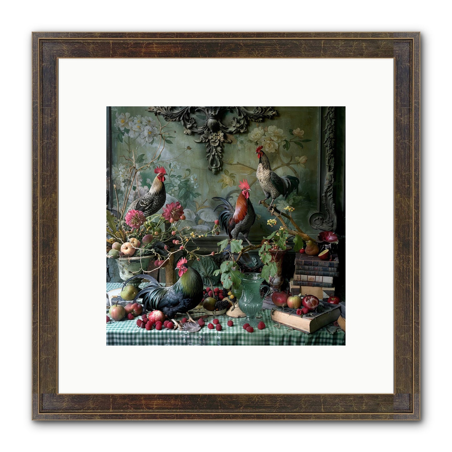 Quaint Roosts Of Reverie Framed Print - Slimwoods Black/Gold 10x10