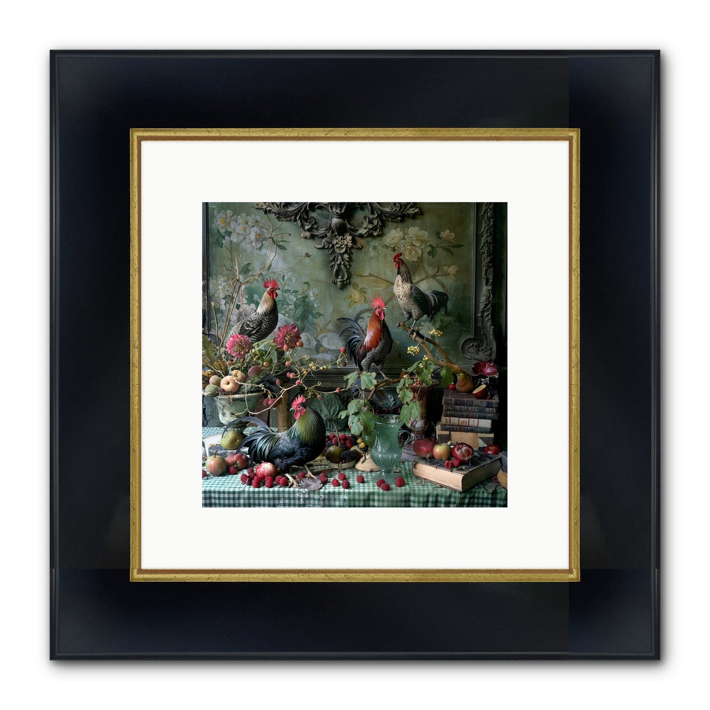 Quaint Roosts Of Reverie Framed Print - Wide Black w/Gold 10x10