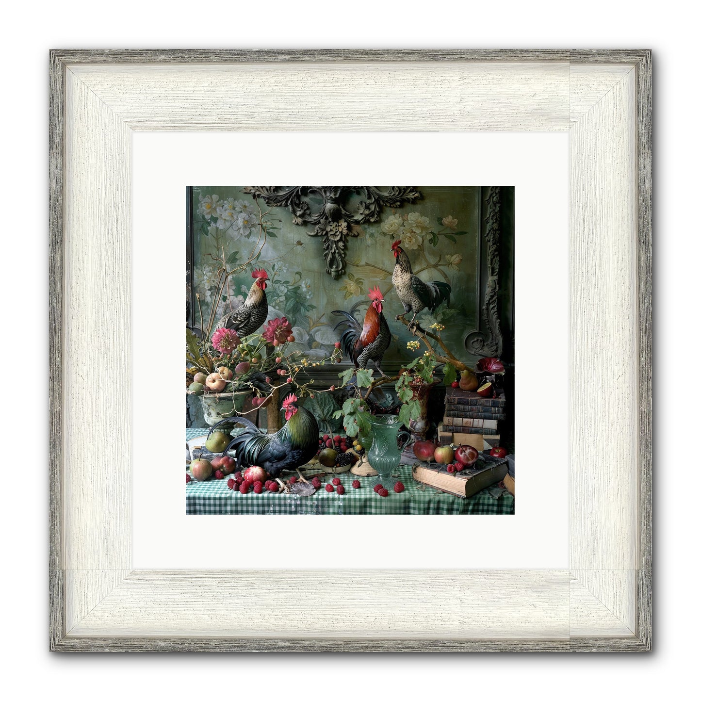 Quaint Roosts Of Reverie Framed Print - Driftwood White 12x12