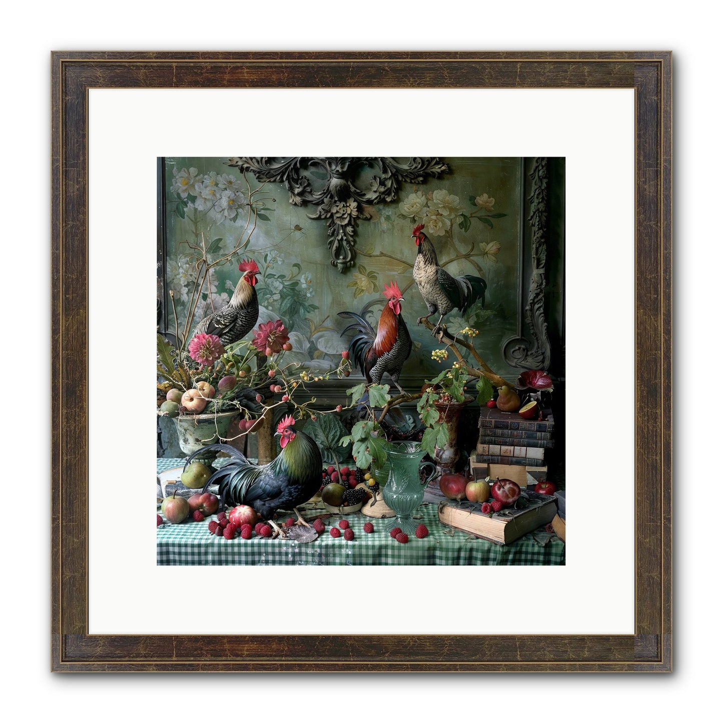 Quaint Roosts Of Reverie Framed Print - Slimwoods Black/Gold 12x12