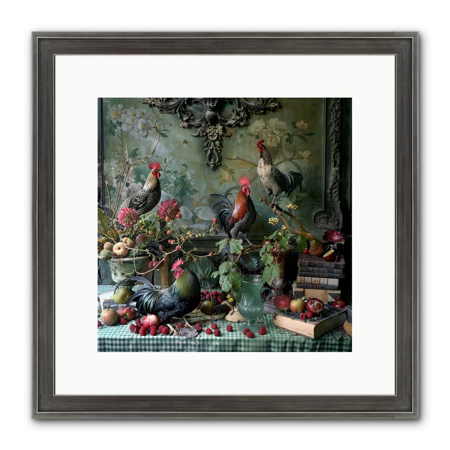 Quaint Roosts Of Reverie Framed Print - Slimwoods Black/Silver 12x12
