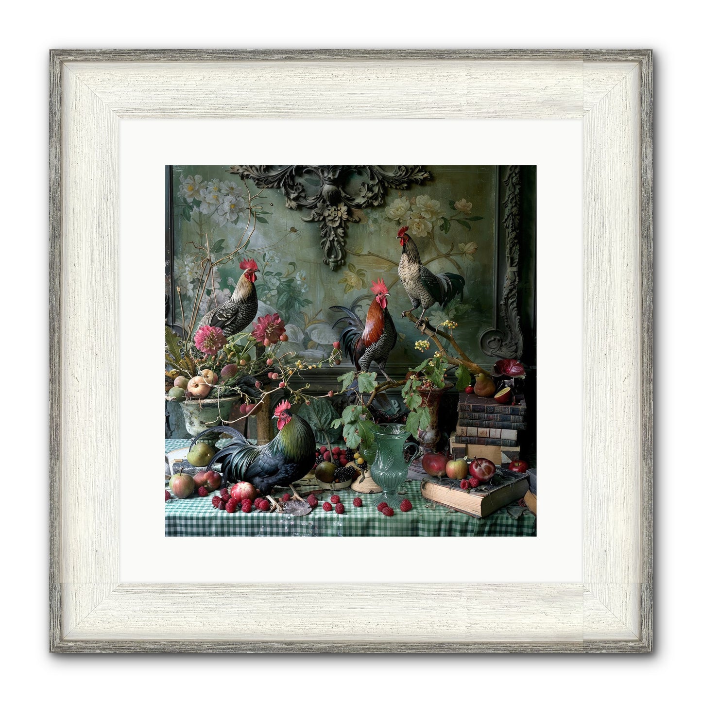 Quaint Roosts Of Reverie Framed Print - Driftwood White 16x16